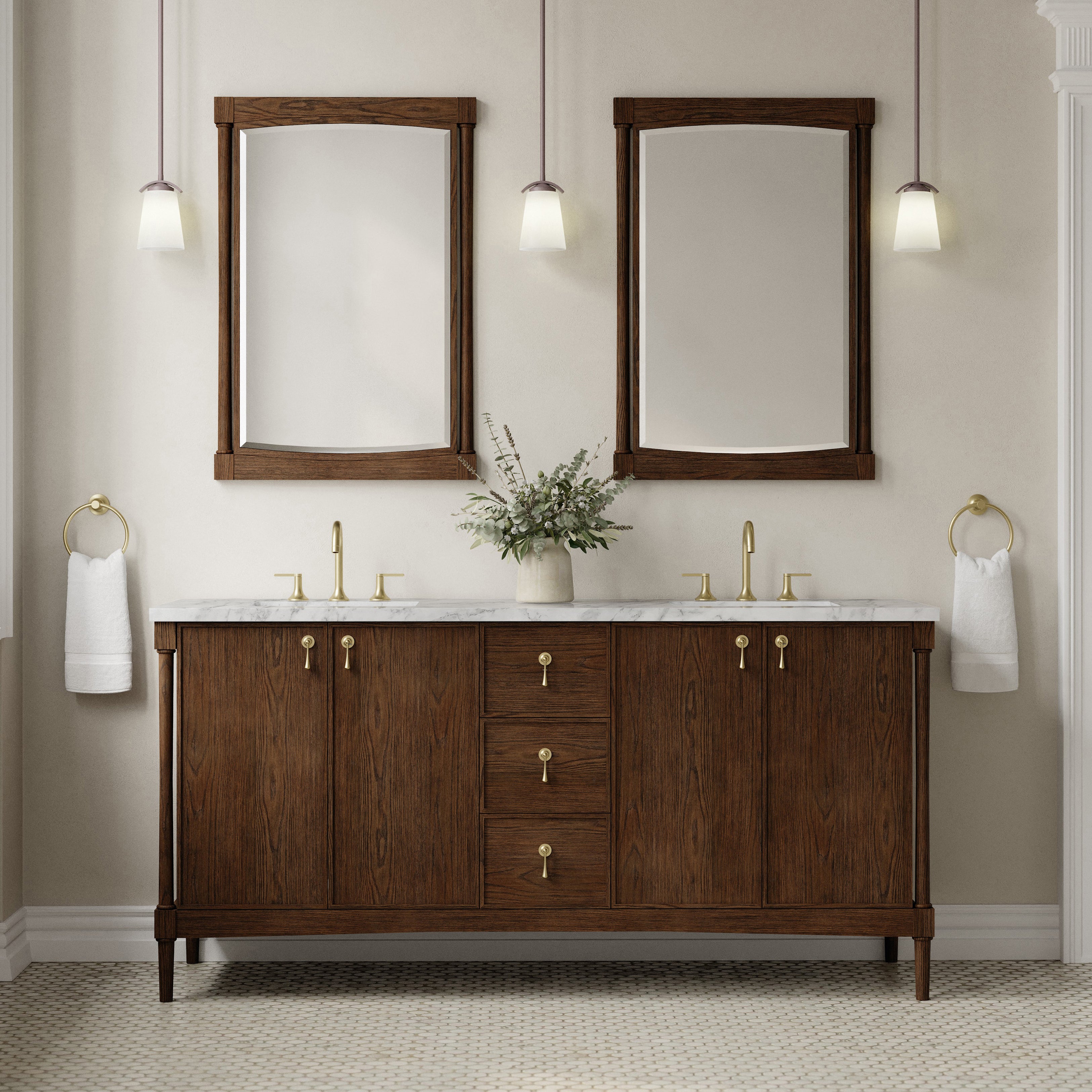Kinnsden 72" Double Vanity - 3cm Stone Top