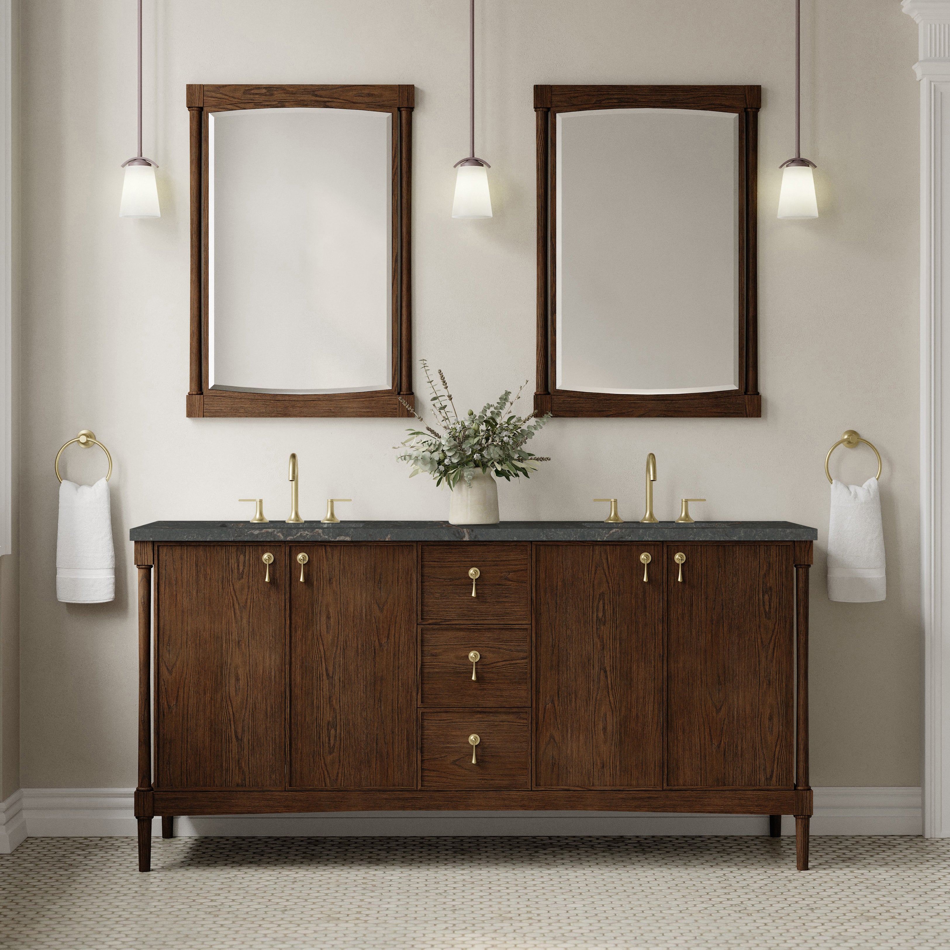 Kinnsden 72" Double Vanity - 3cm Stone Top