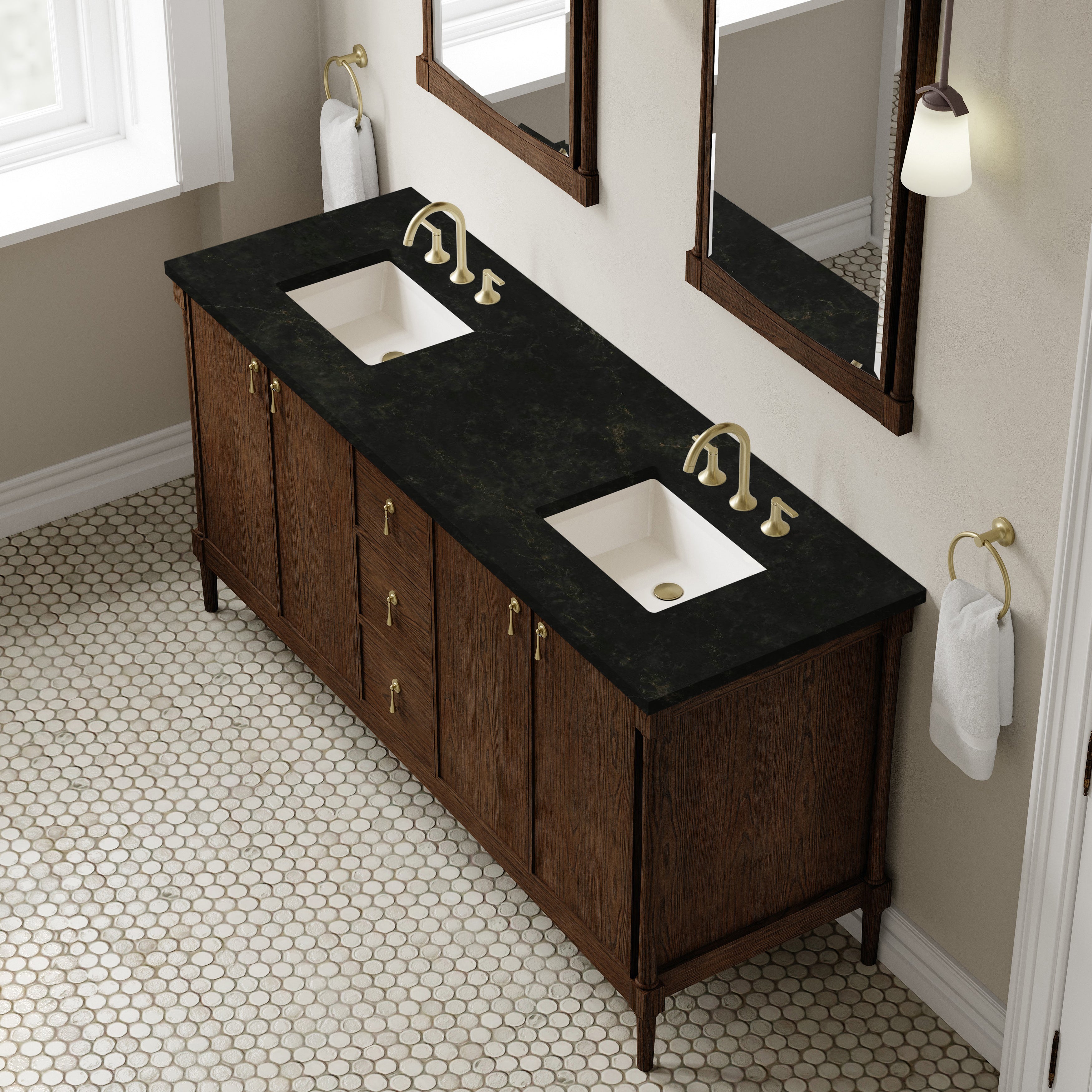 Kinnsden 72" Double Vanity - 3cm Stone Top