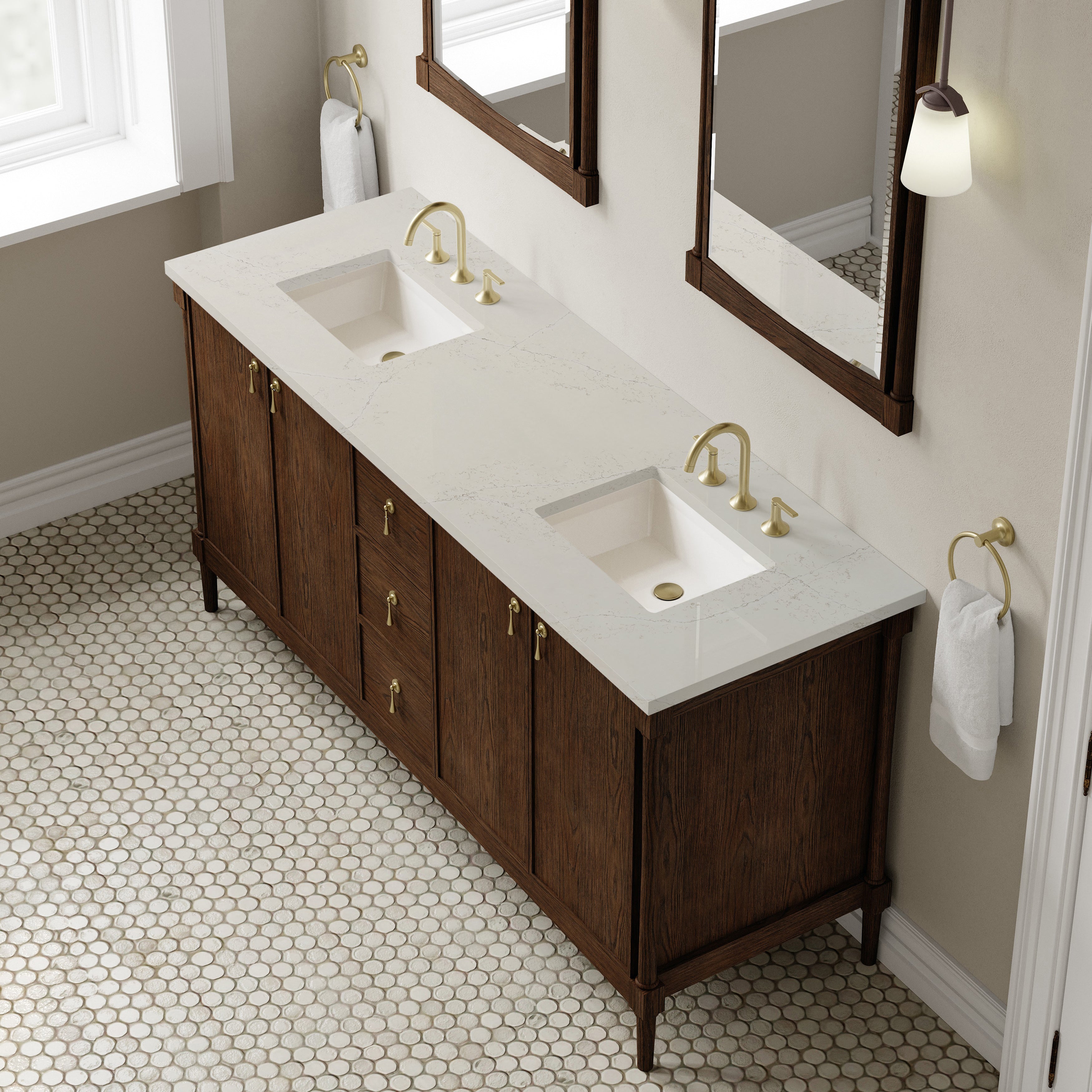 Kinnsden 72" Double Vanity - 3cm Stone Top