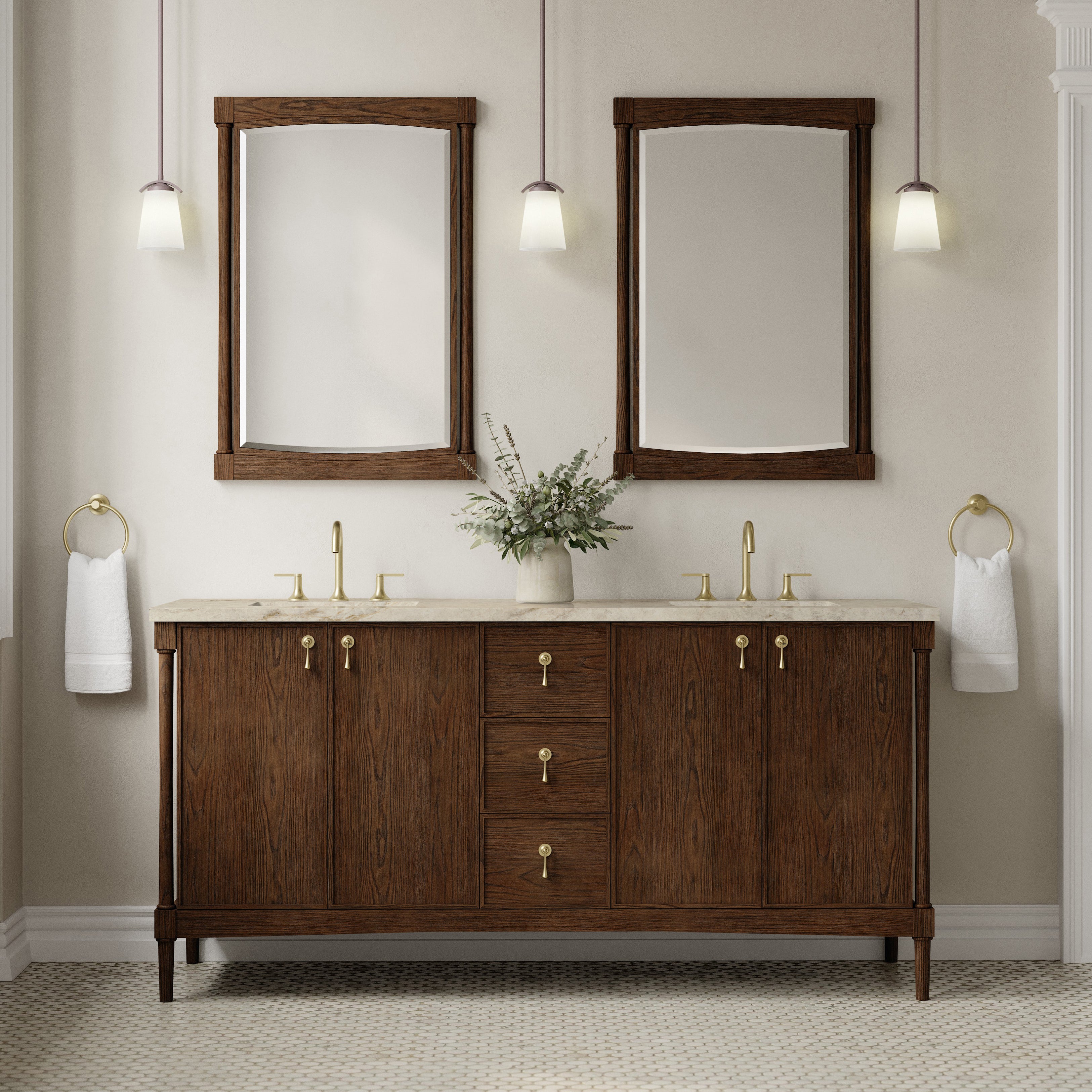 Kinnsden 72" Double Vanity - 3cm Stone Top