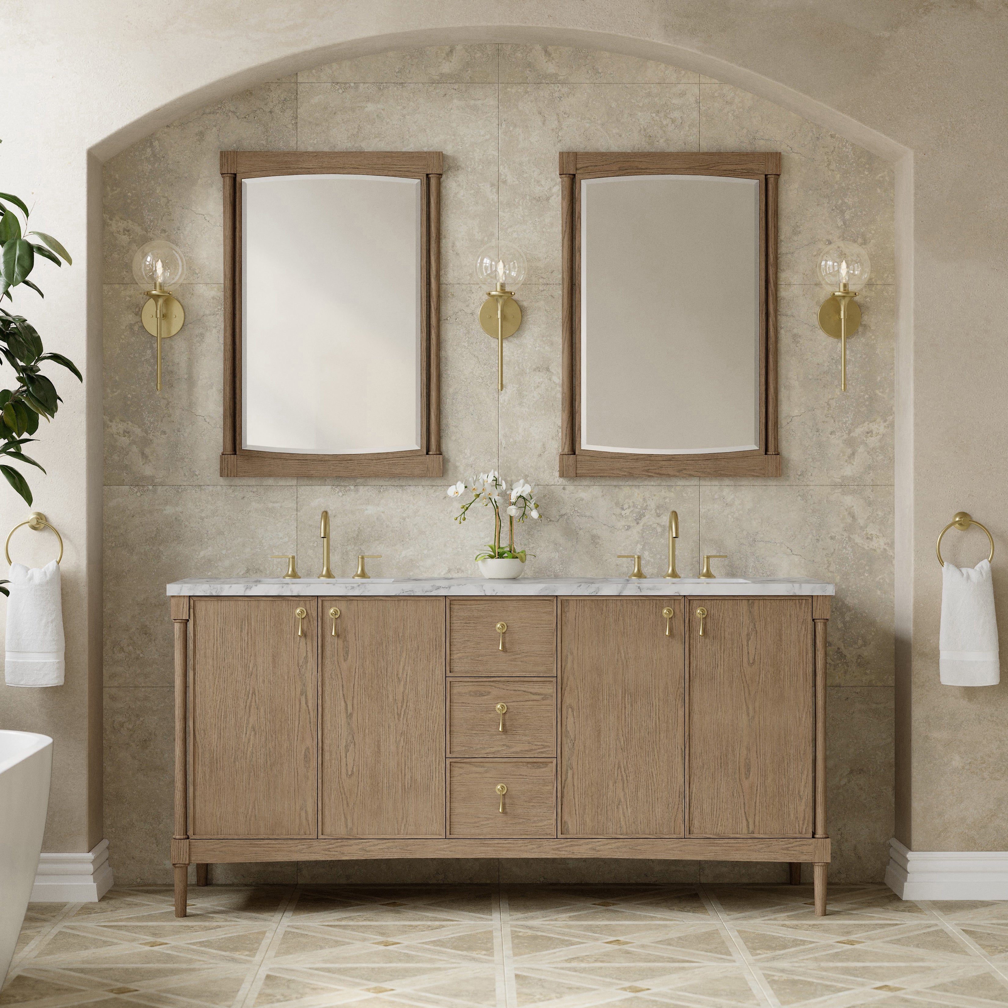 Kinnsden 72" Double Vanity - 3cm Stone Top