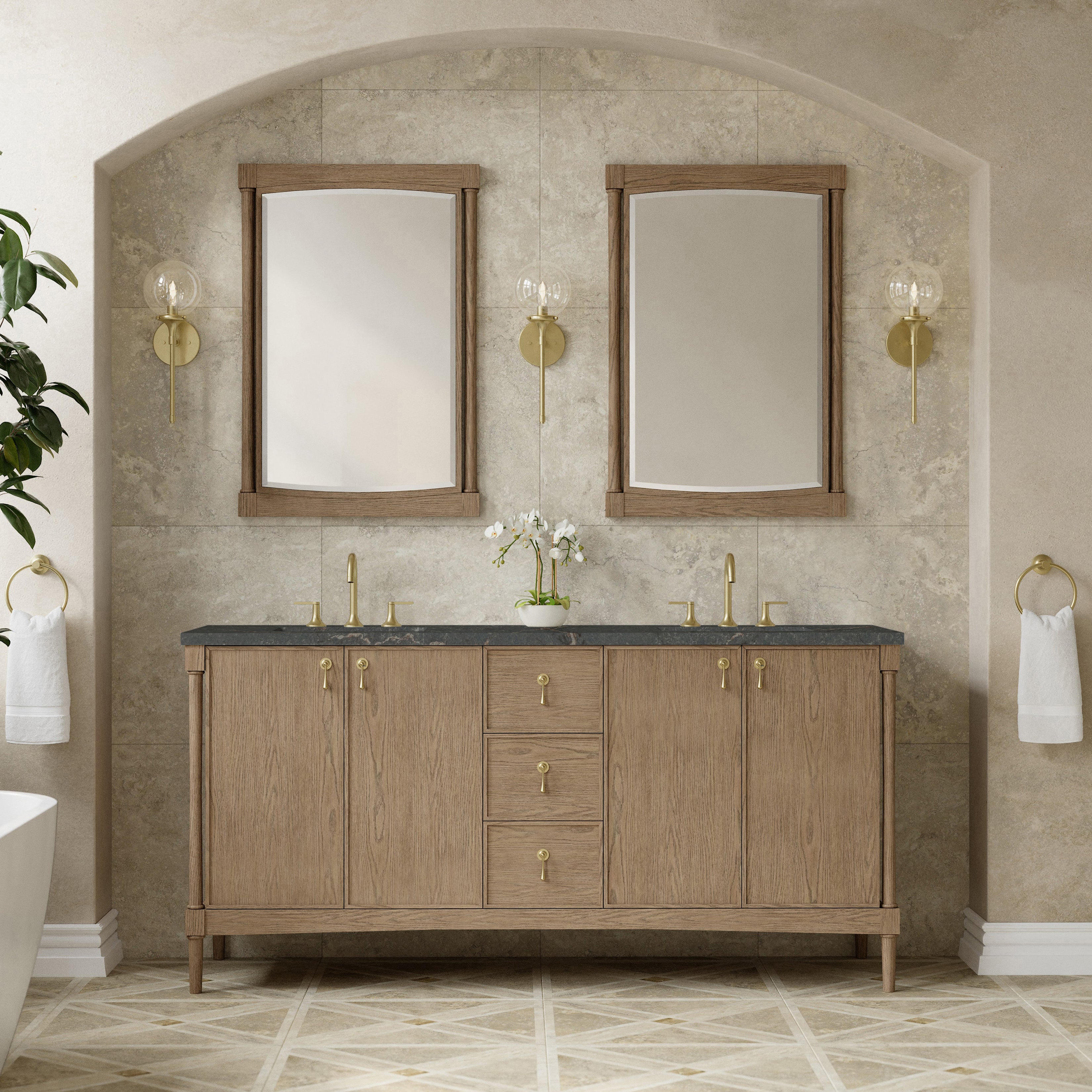 Kinnsden 72" Double Vanity - 3cm Stone Top