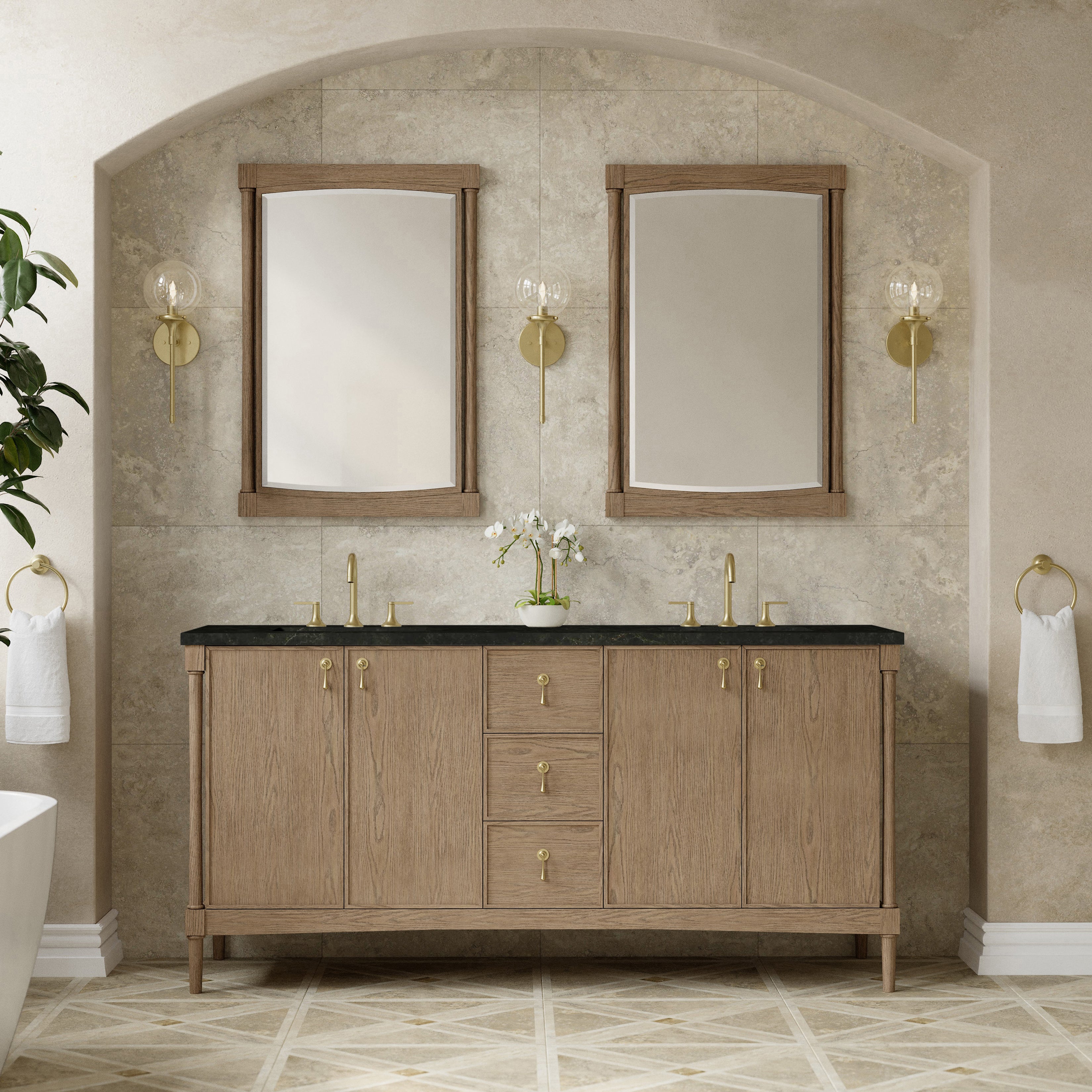Kinnsden 72" Double Vanity - 3cm Stone Top