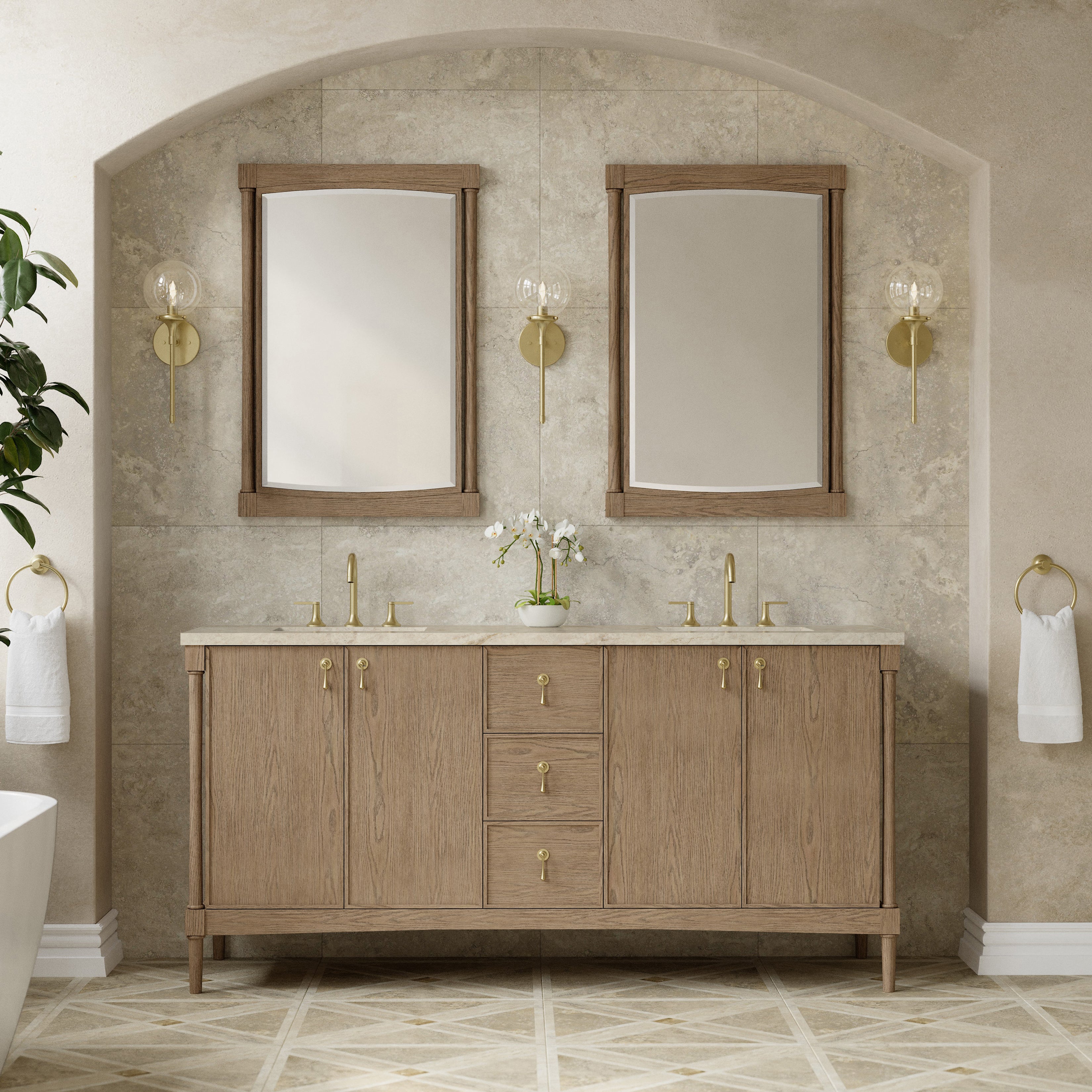 Kinnsden 72" Double Vanity - 3cm Stone Top