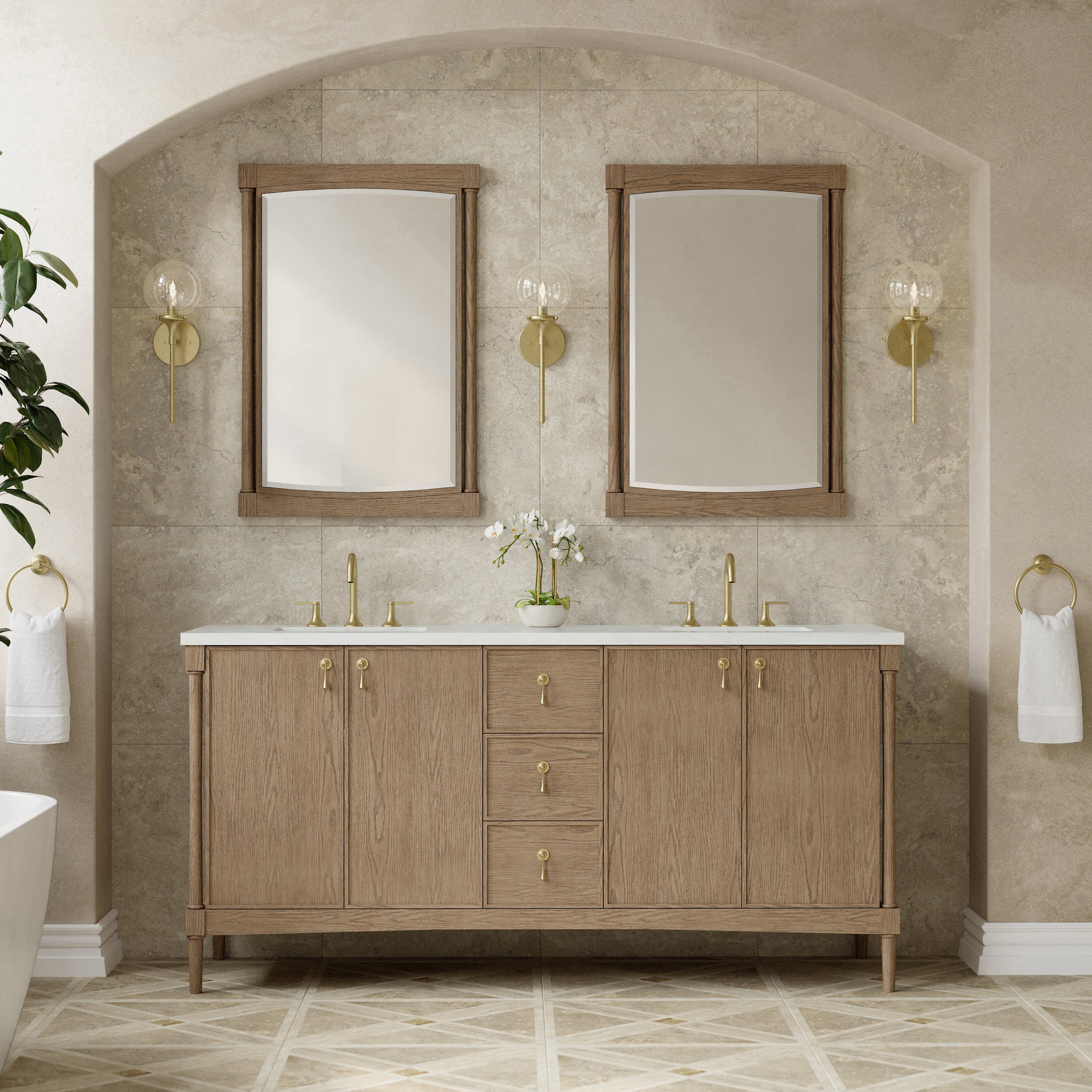 Kinnsden 72" Double Vanity - 3cm Stone Top