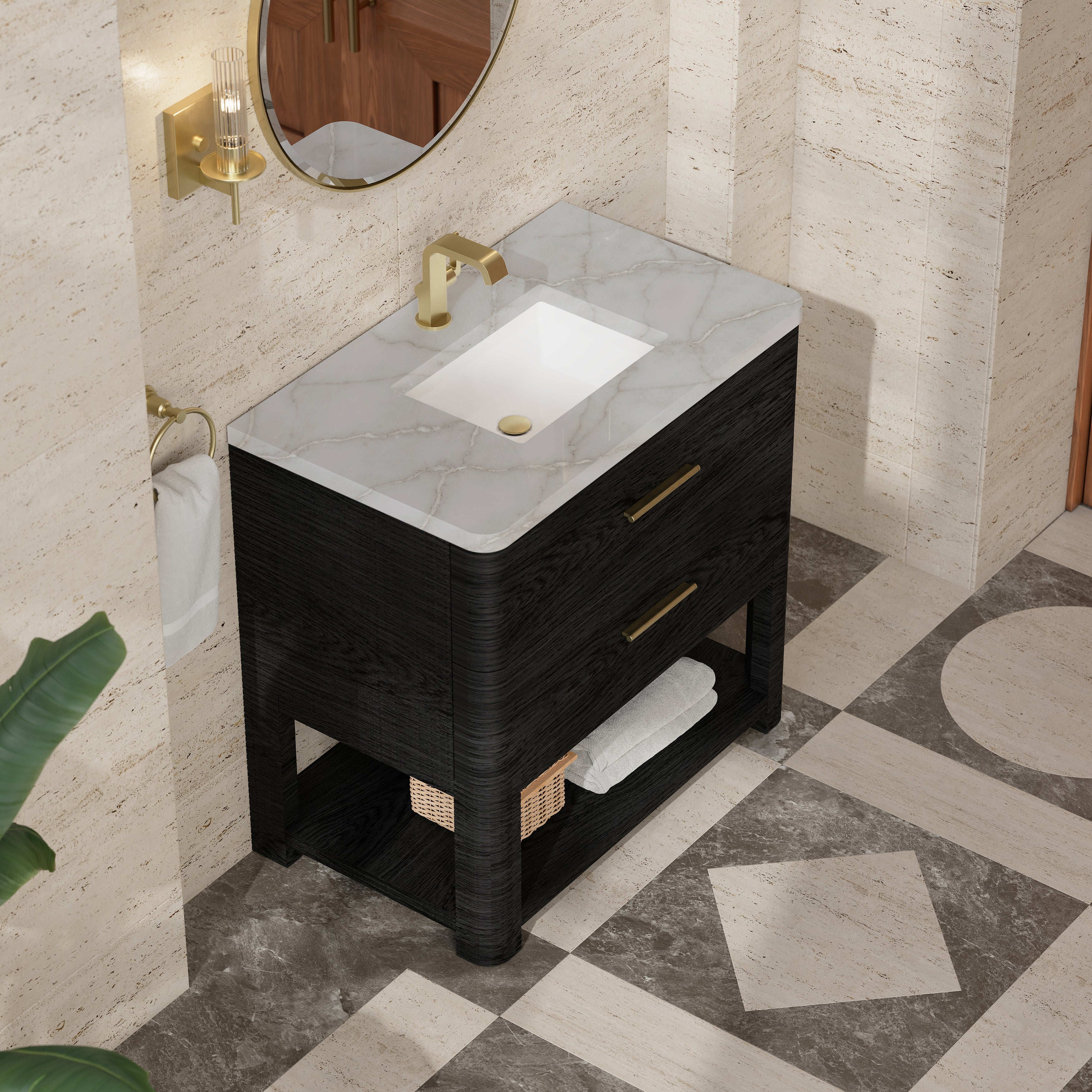 Lucian 36" Single Vanity - 3cm Stone Top