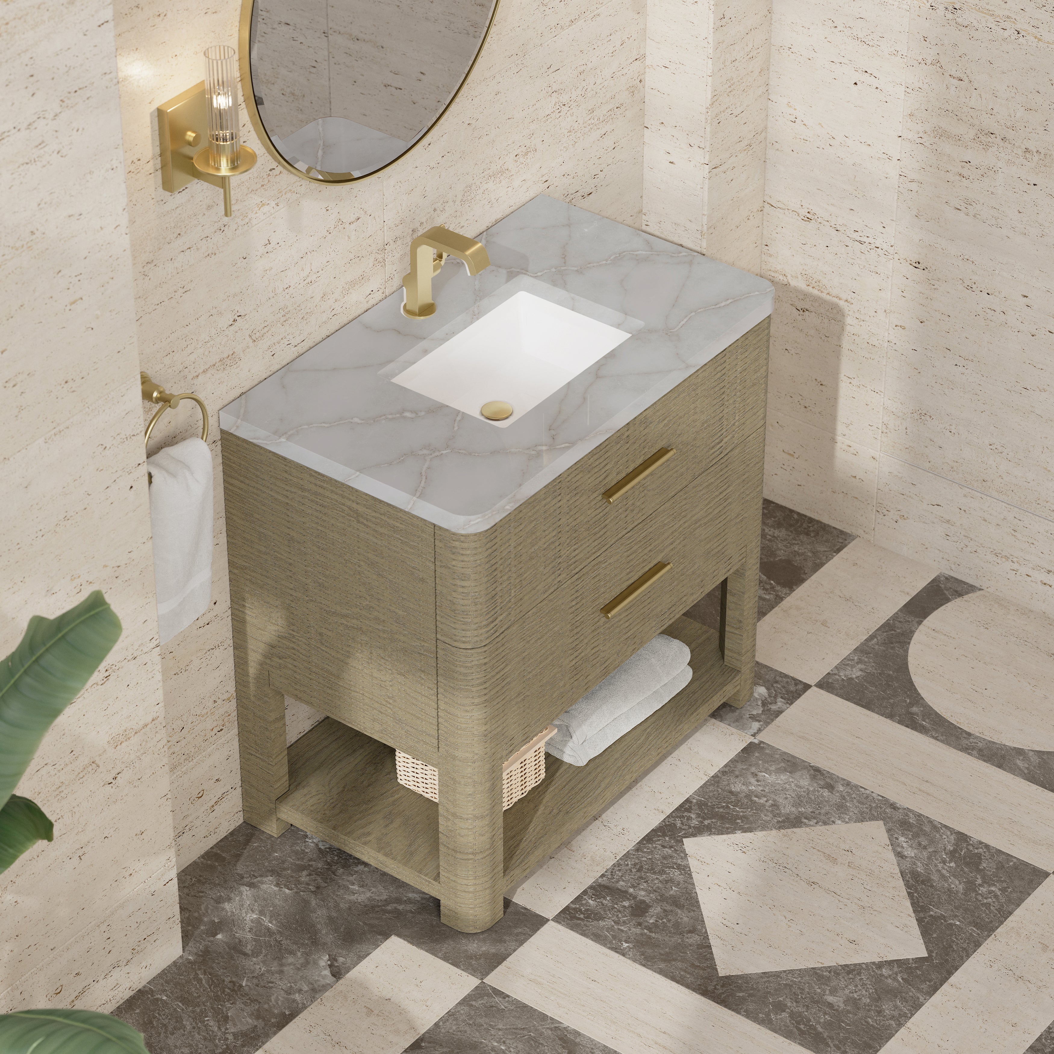 Lucian 36" Single Vanity - 3cm Stone Top