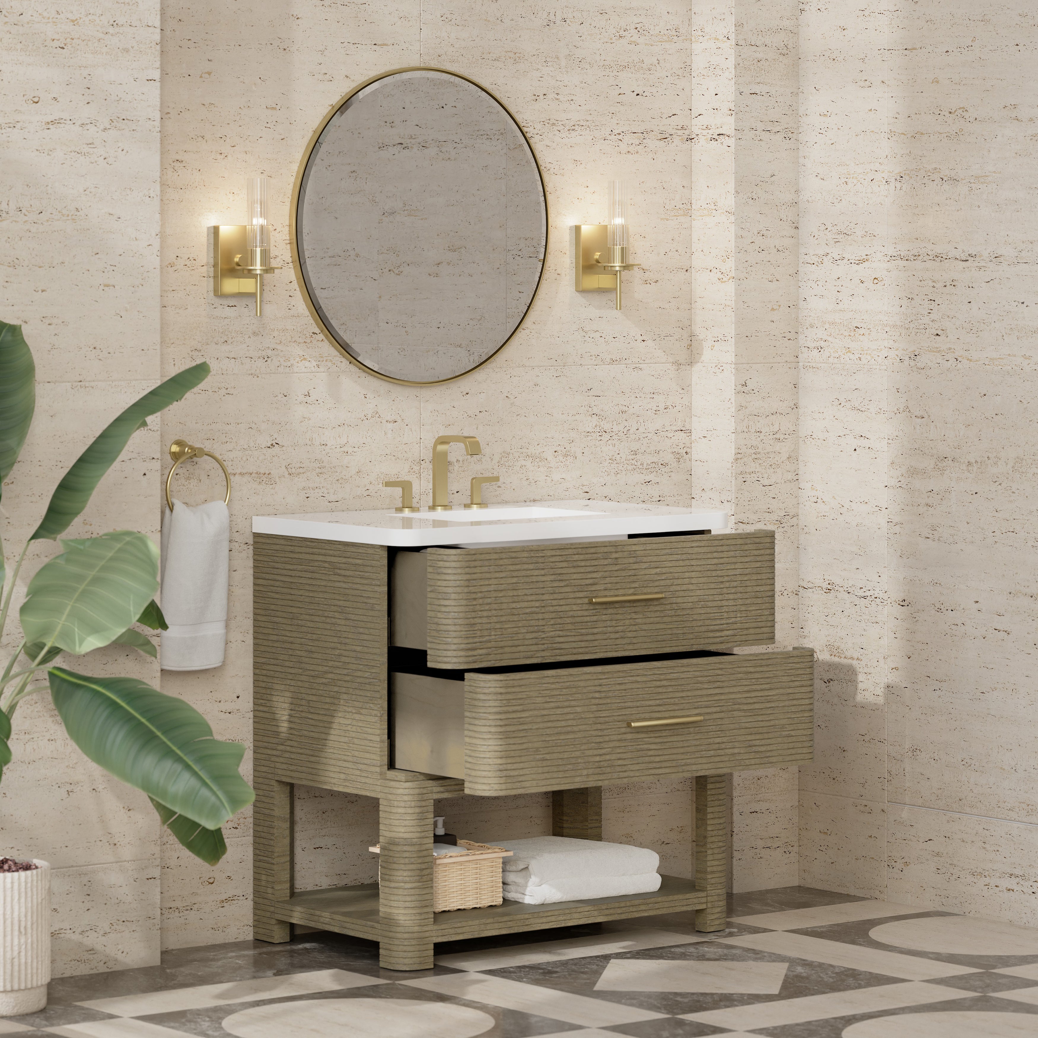 Lucian 36" Single Vanity - 3cm Stone Top