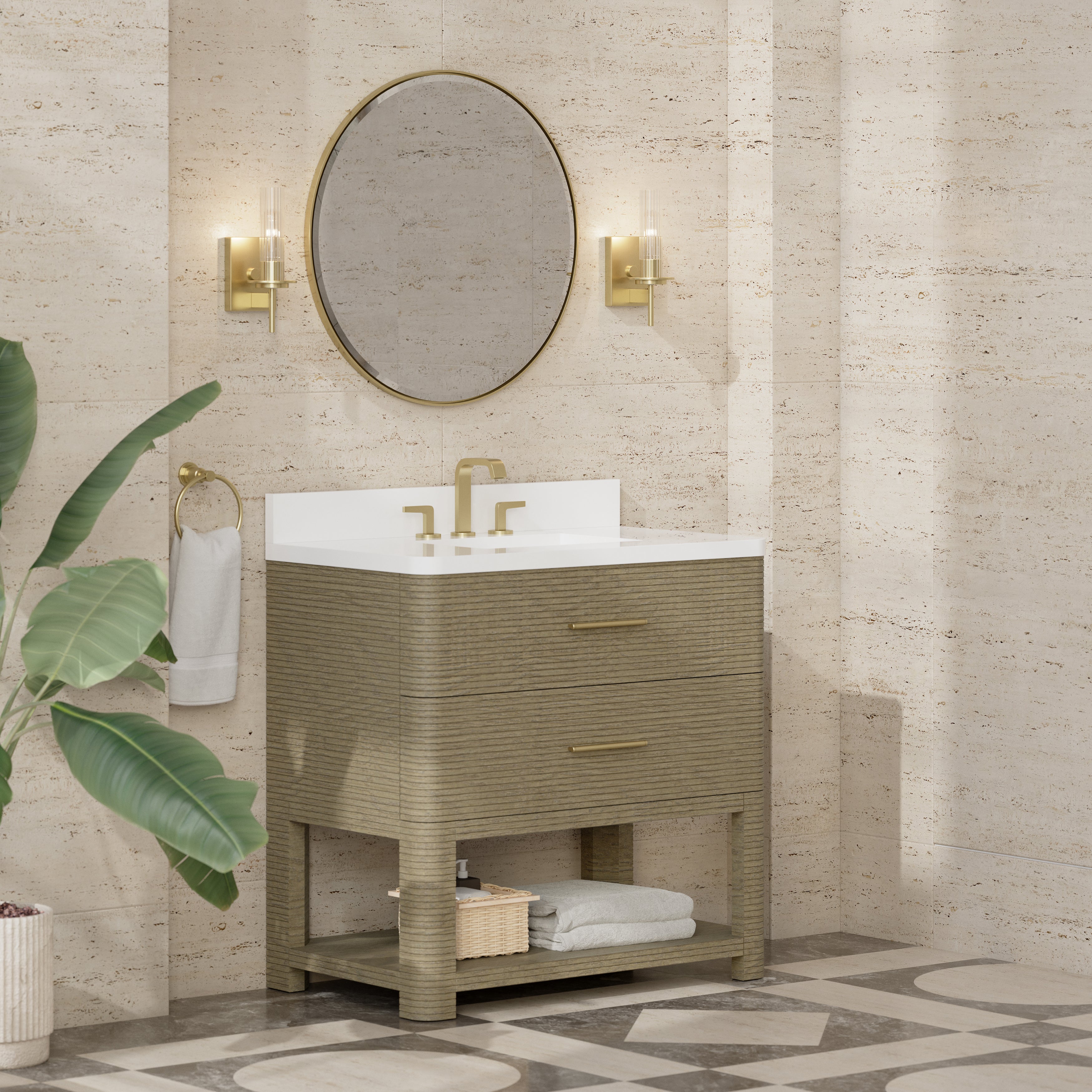 Lucian 36" Single Vanity - 3cm Stone Top