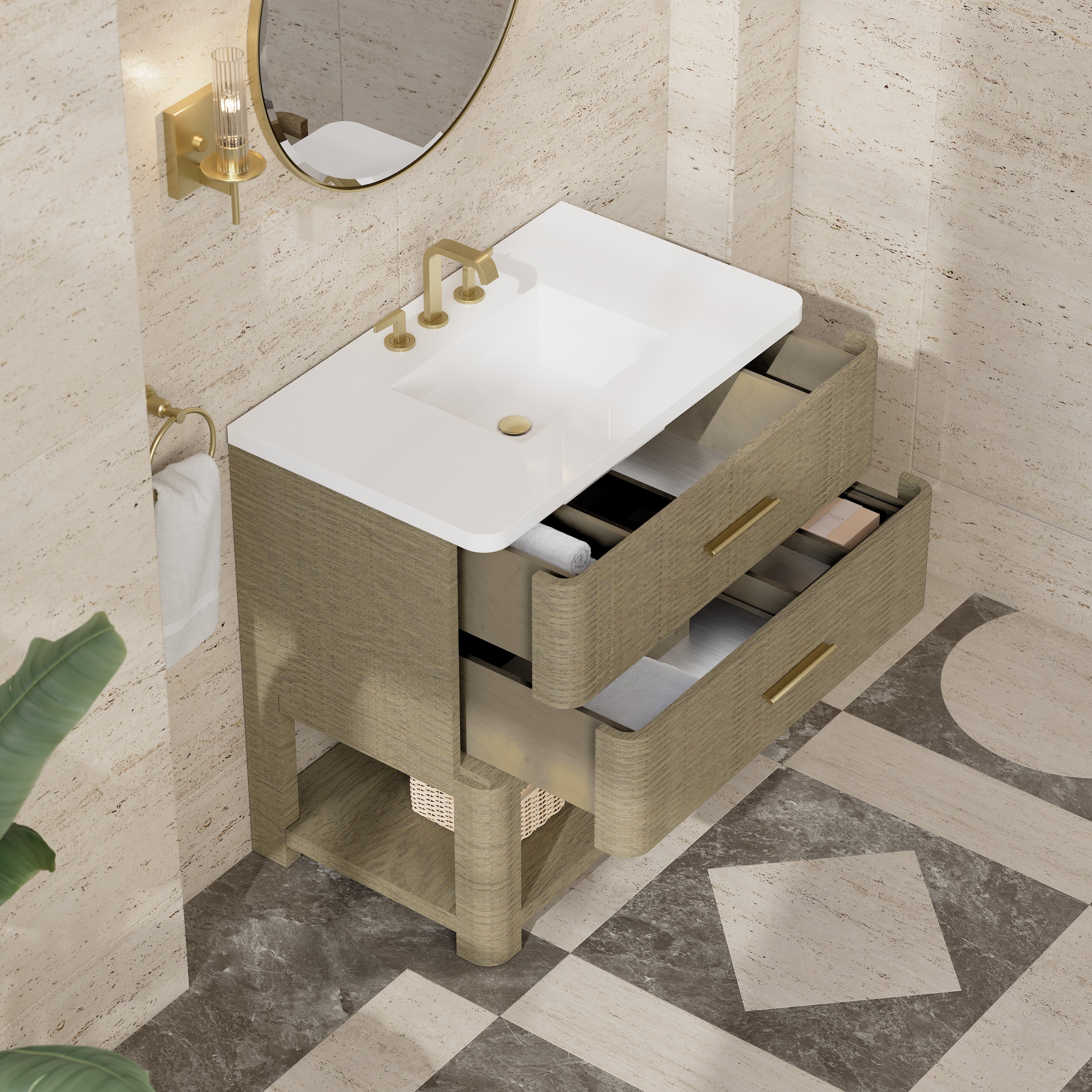 Lucian 36" Single Vanity - 3cm Stone Top