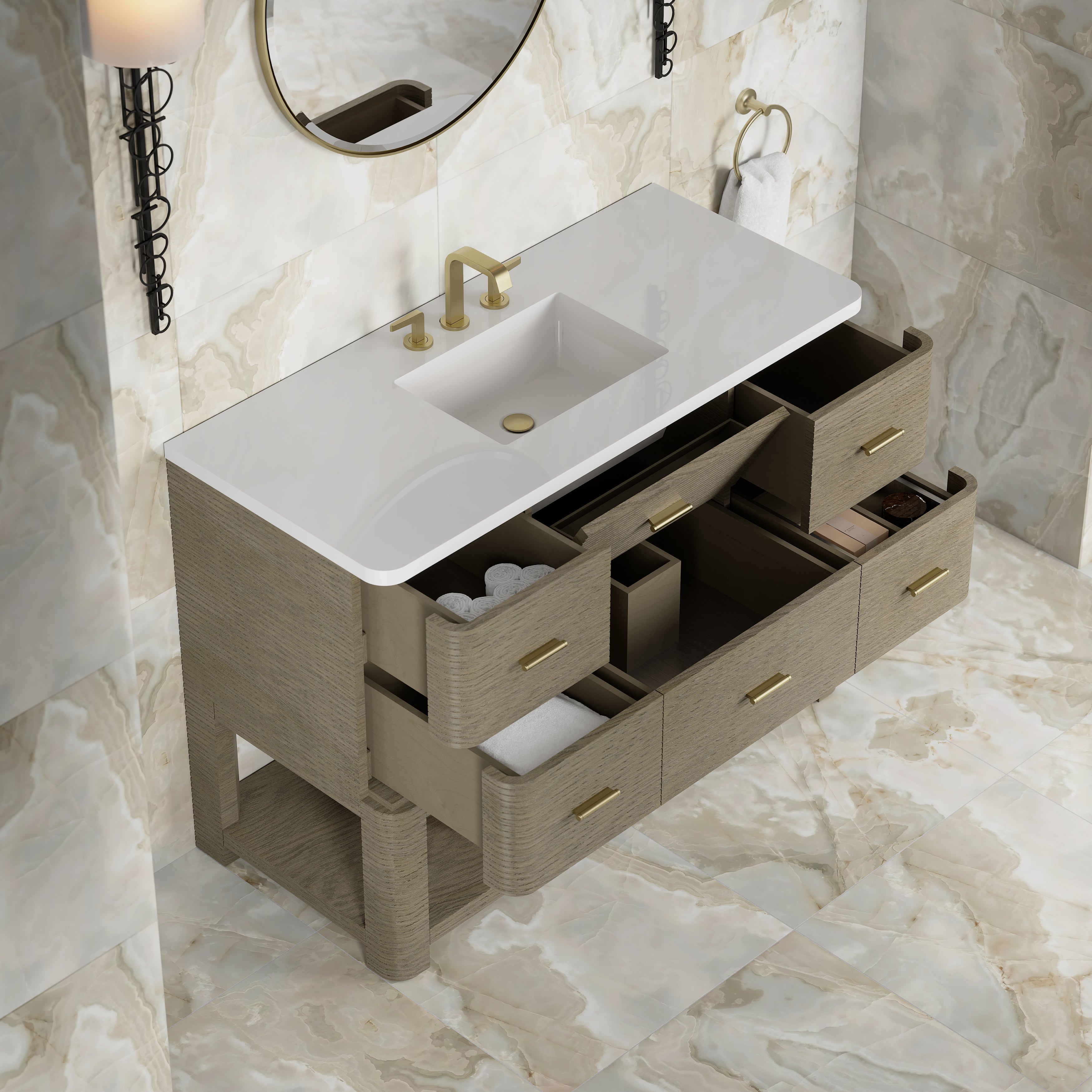 Lucian 48" Single Vanity - 3cm Stone Top