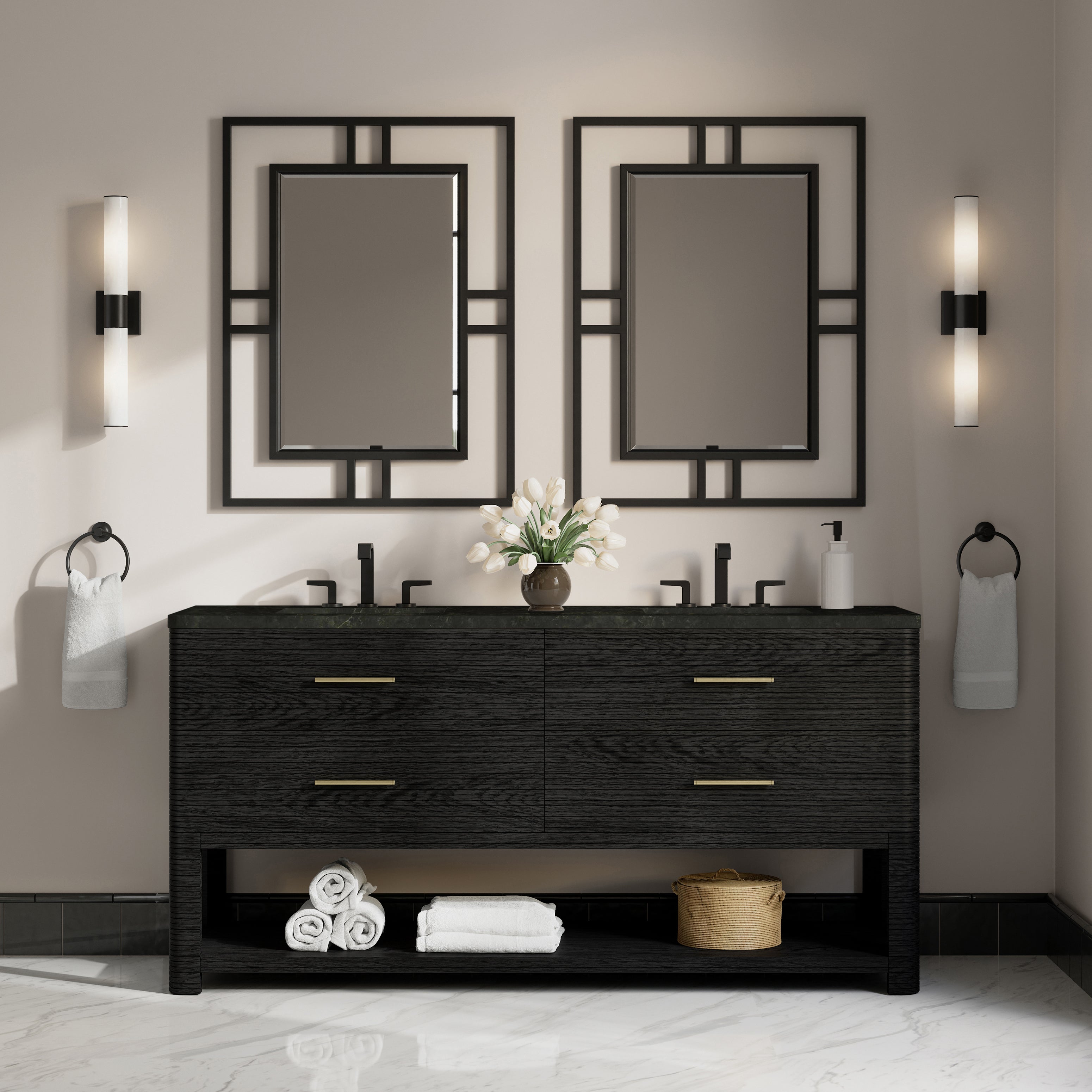 Lucian 72" Double Vanity - 3cm Stone Top