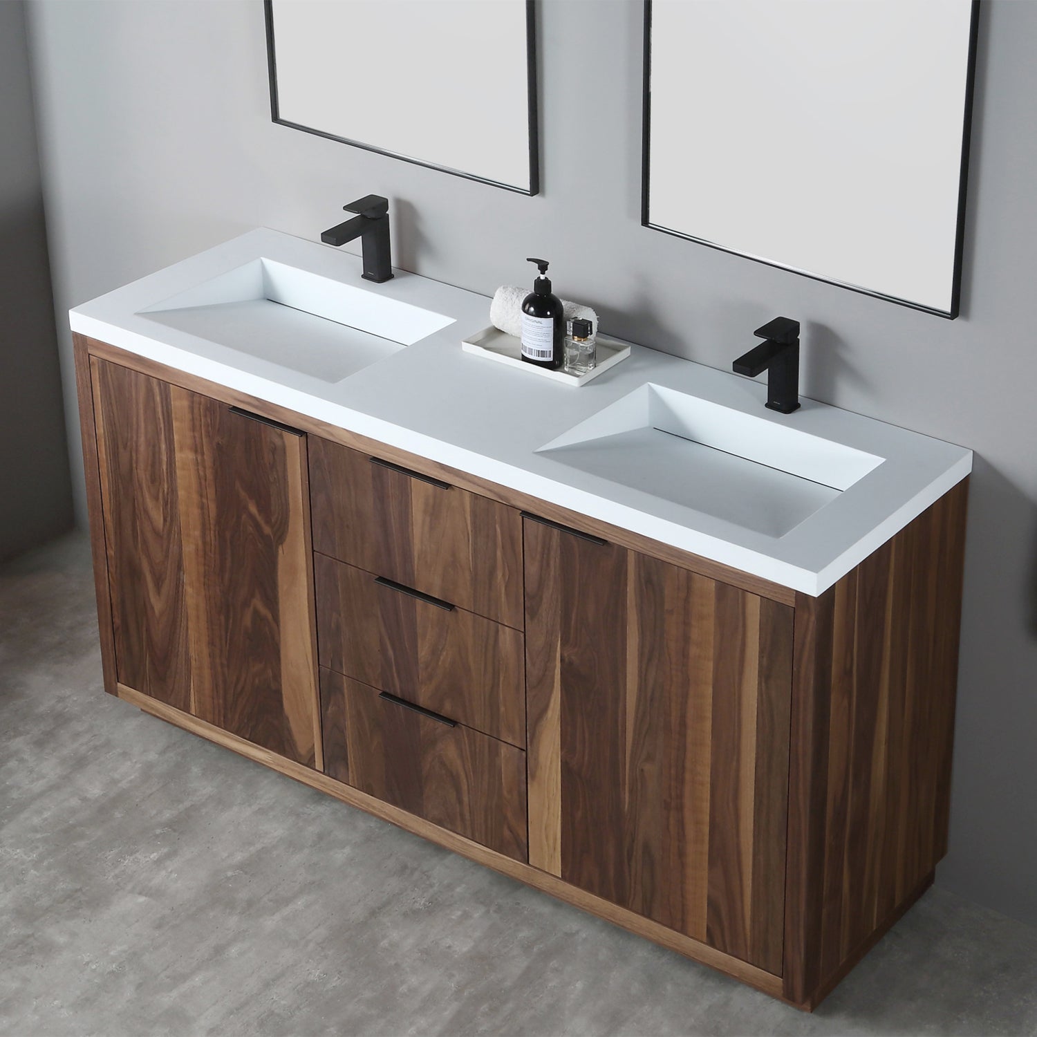 Hudson 60" Double Vanity - Integrated Infinity Top