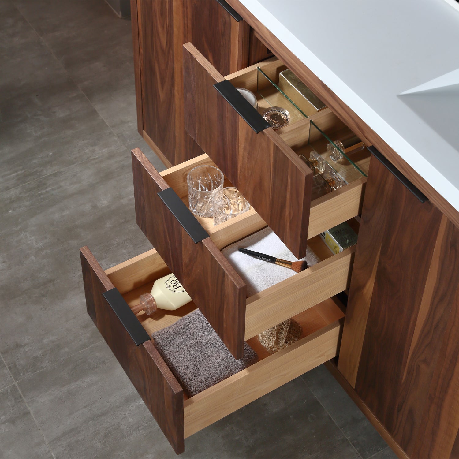 Hudson 60" Double Vanity - Integrated Infinity Top