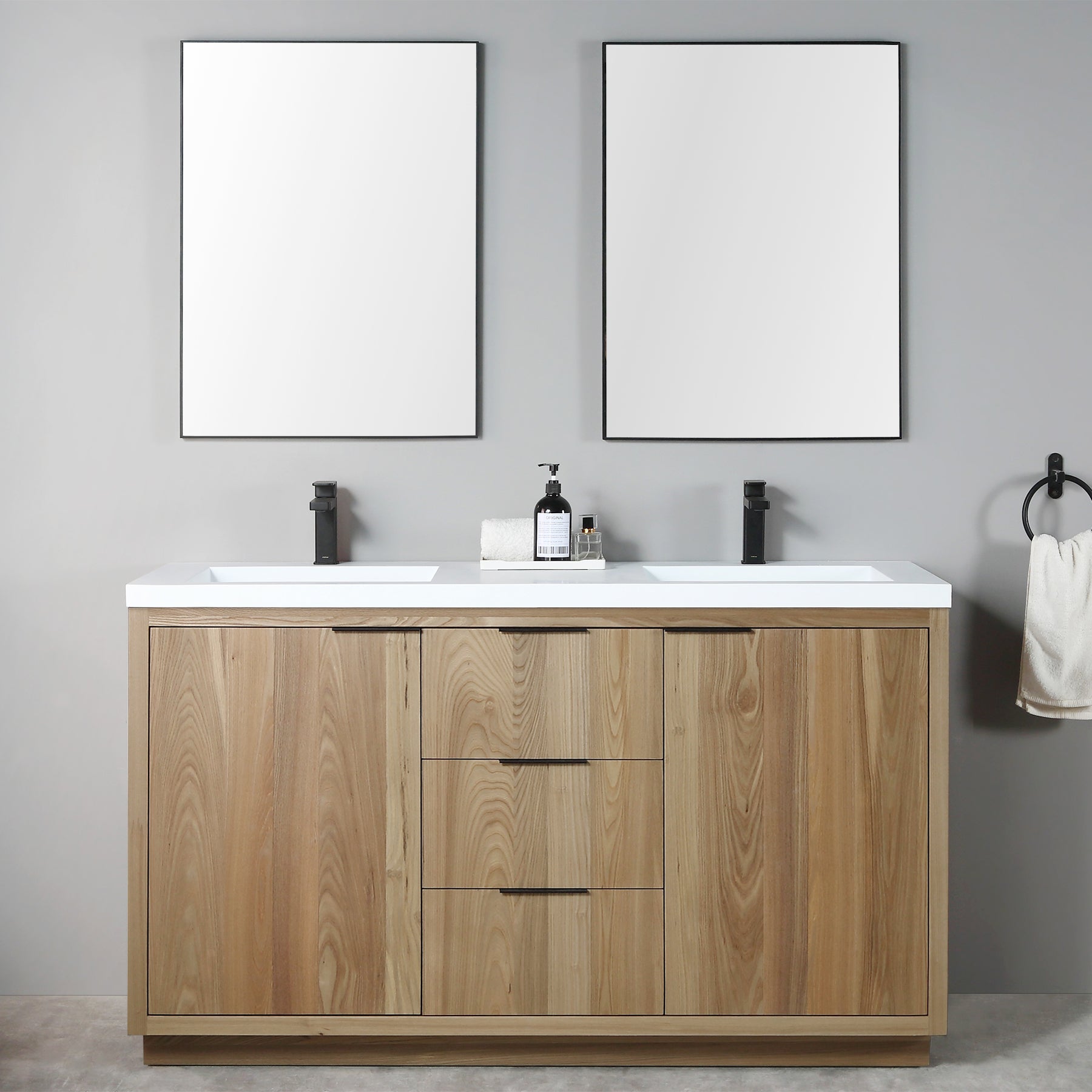Hudson 60" Double Vanity - Integrated Infinity Top