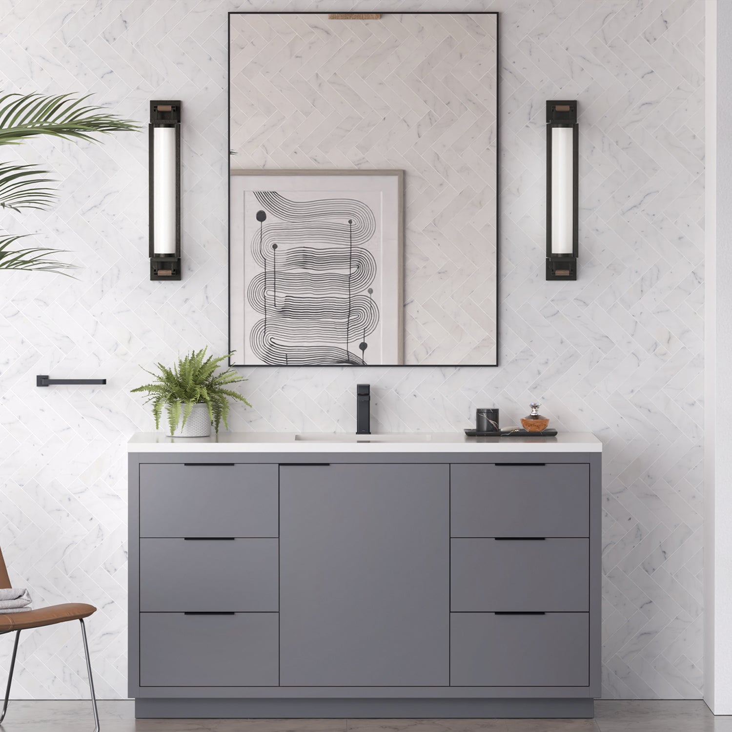 Vanity Hudson 60S - Artificial Stone 3cm