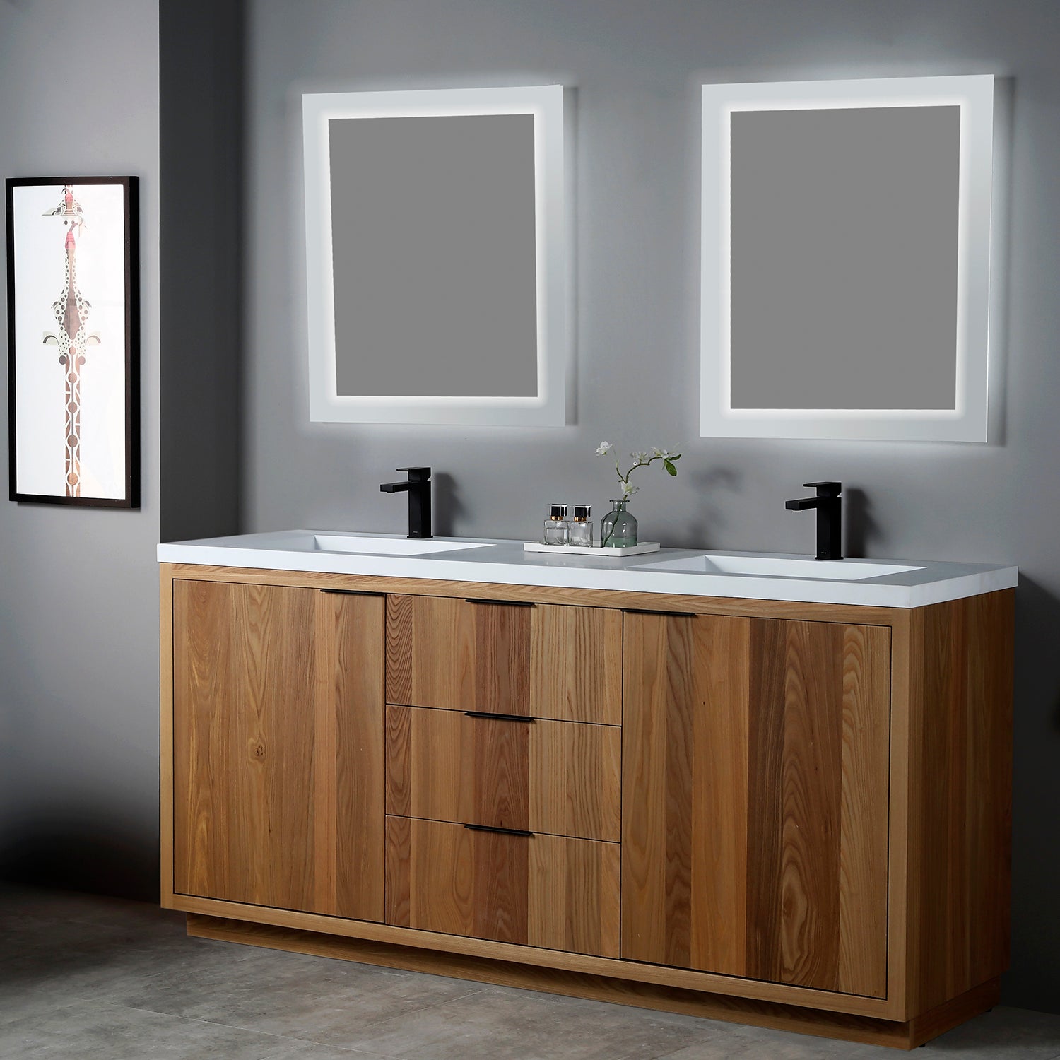 Vanity Hudson 72D - Solid Surface - Infinity Sink
