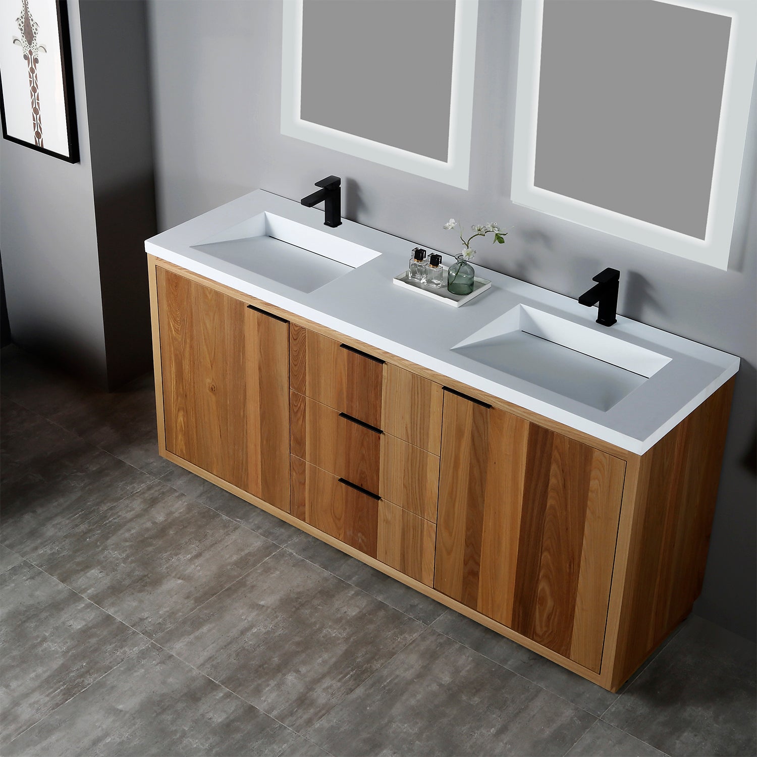 Vanity Hudson 72D - Solid Surface - Infinity Sink