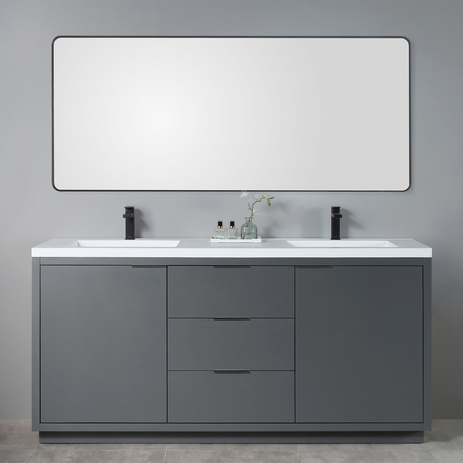 Vanity Hudson 72D - Solid Surface - Infinity Sink