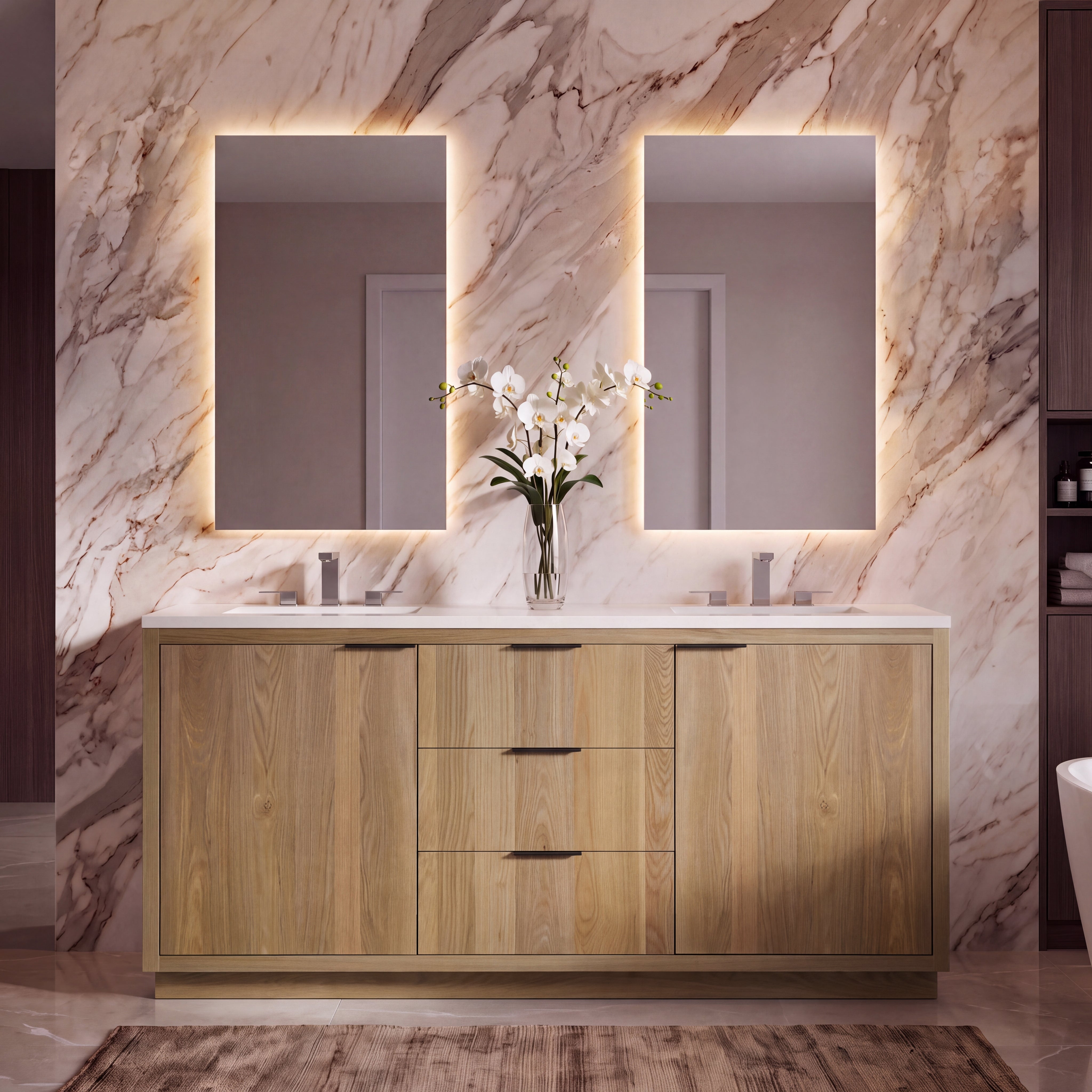 Hudson 72" Double Vanity - 3cm Stone Top