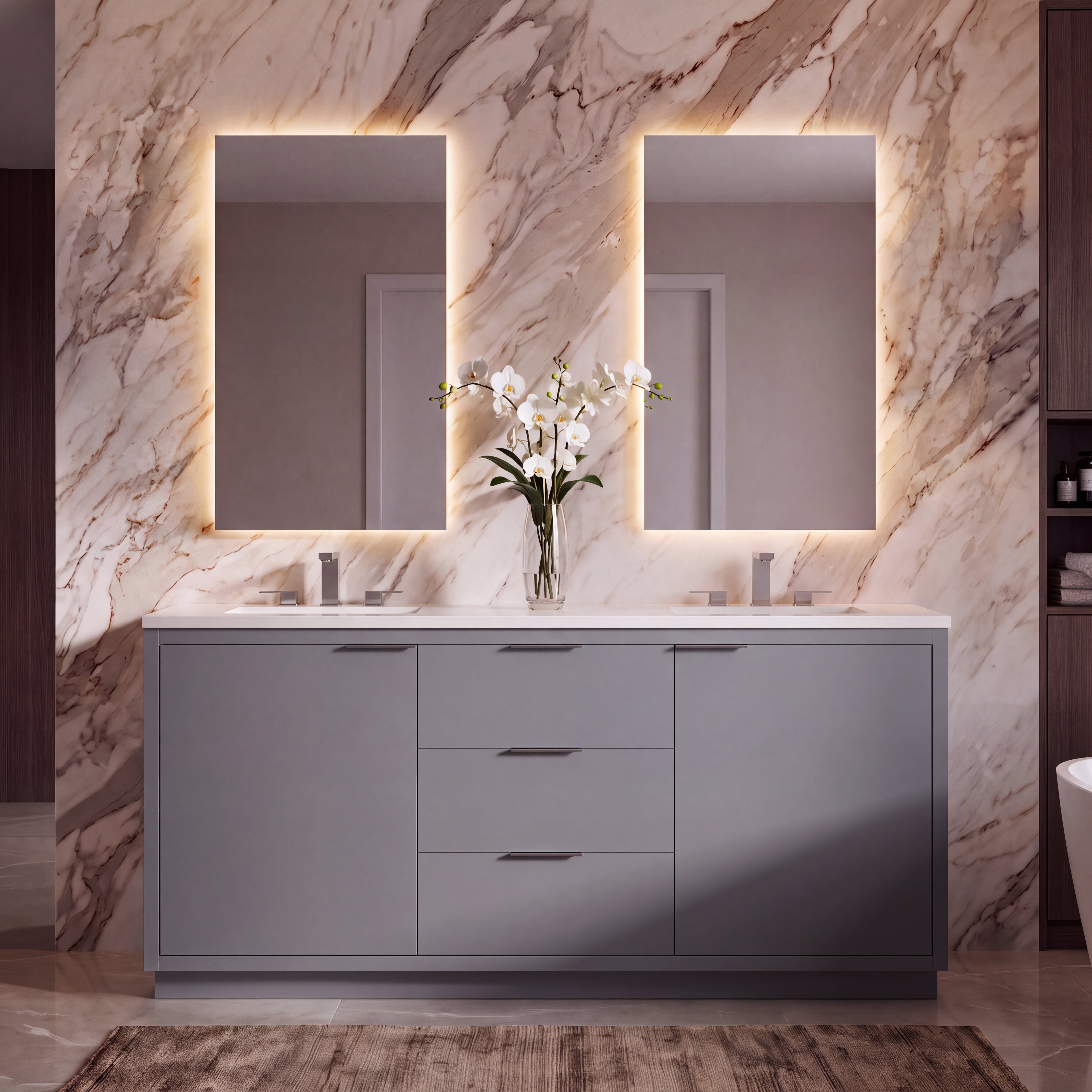 Hudson 72" Double Vanity - 3cm Stone Top