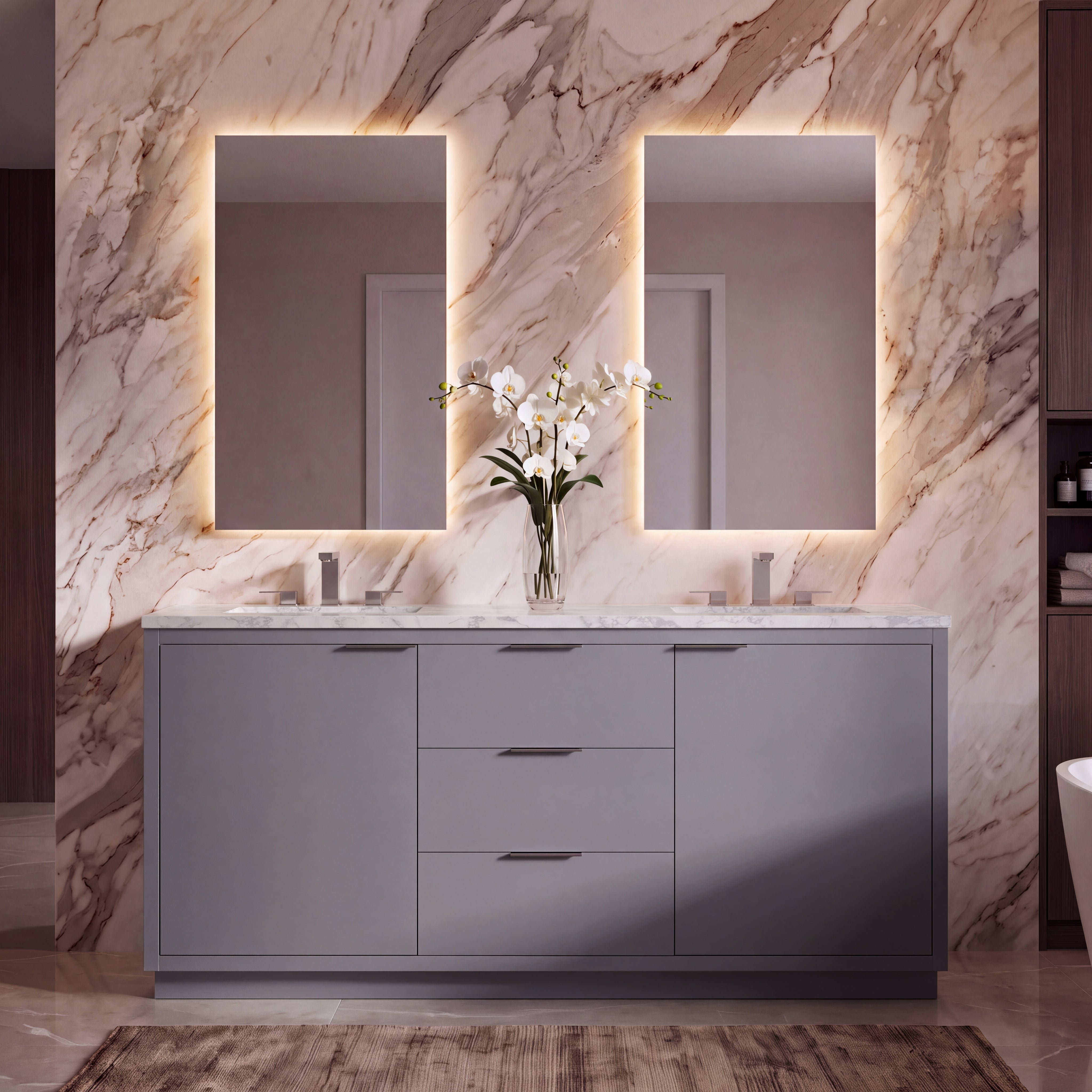 Hudson 72" Double Vanity - 3cm Stone Top