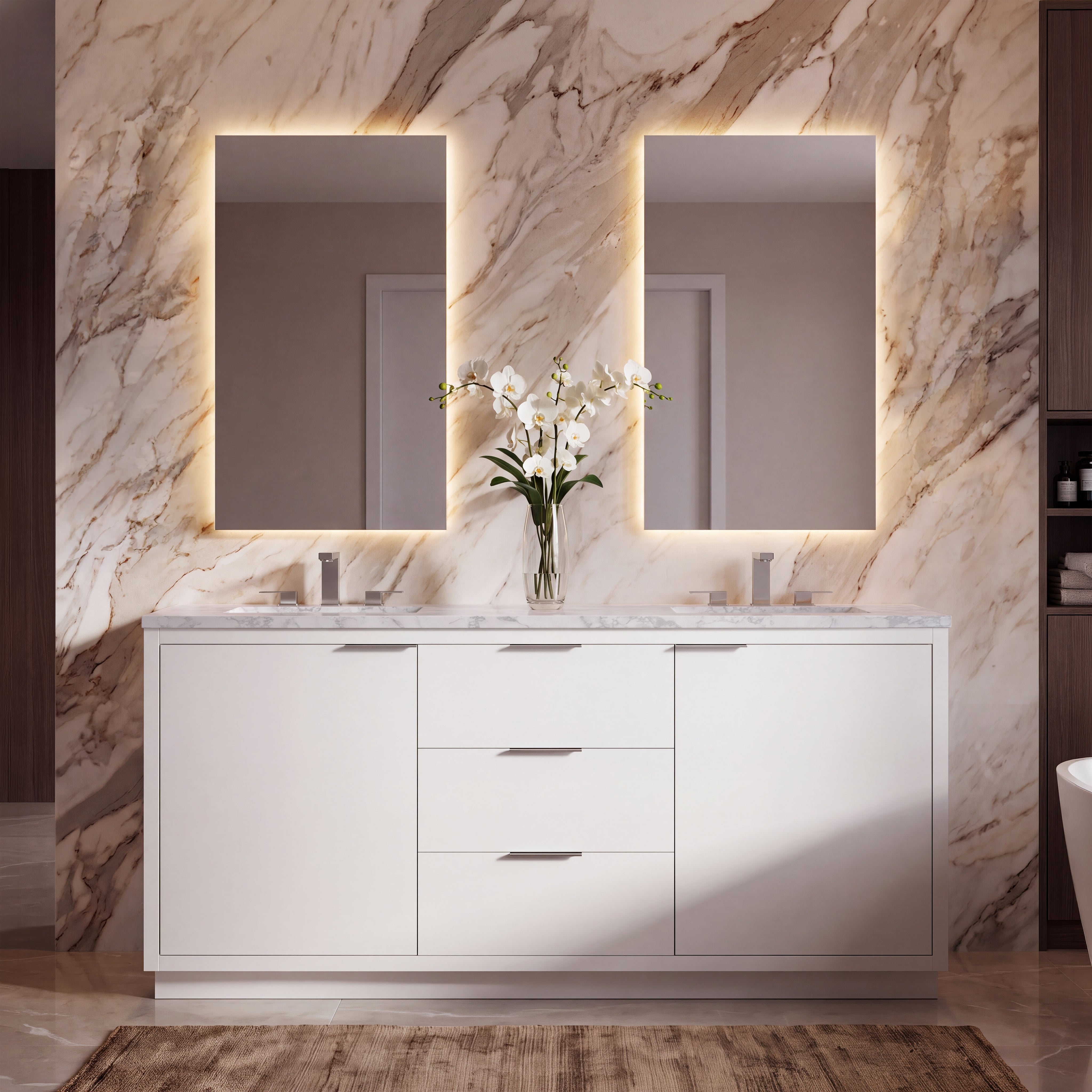 Hudson 72" Double Vanity - 3cm Stone Top