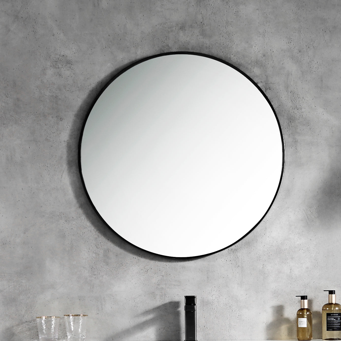 Round Soho Framed Mirror 30"