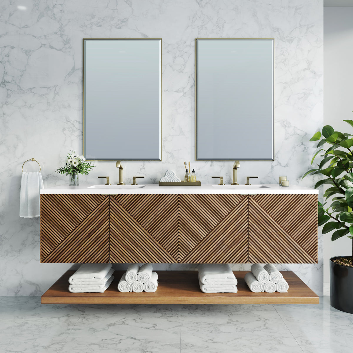 Marcello 72" Double Vanity - 3cm Stone Top