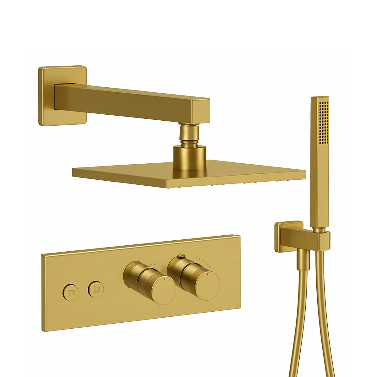 Linea Box 2-Way Horizontal Shower Kit - Square Shower Head and Hand Held