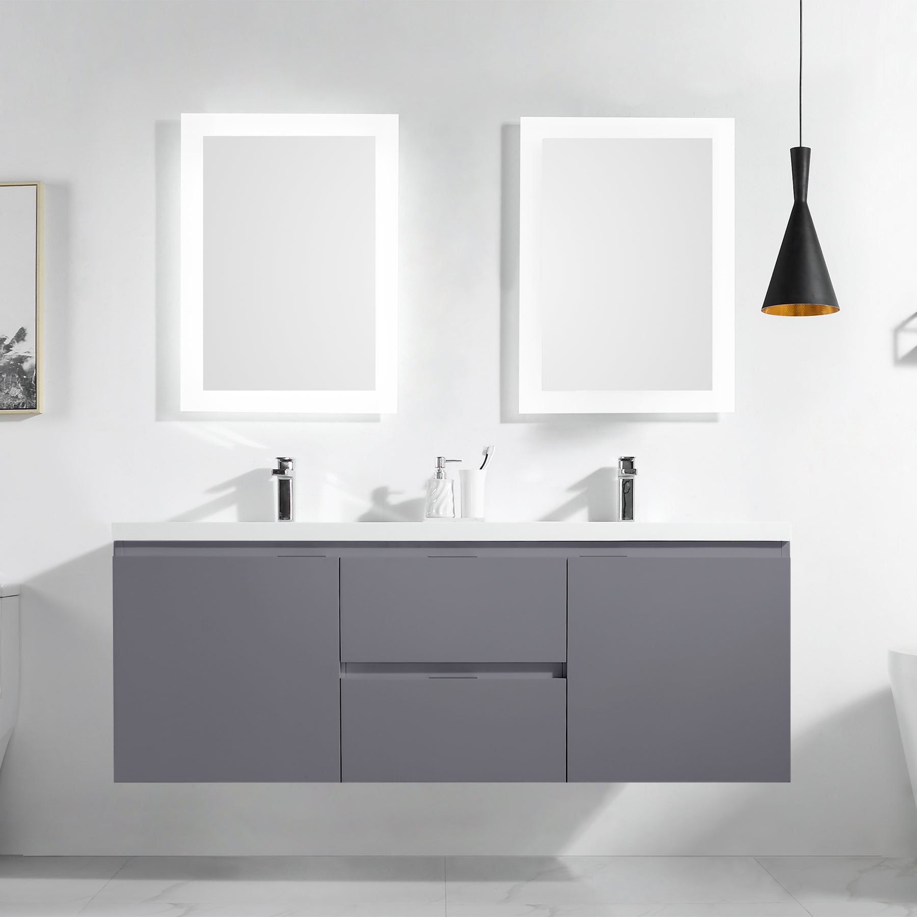 Vanity Logan 60D - Solid Surface - Infinity Sink
