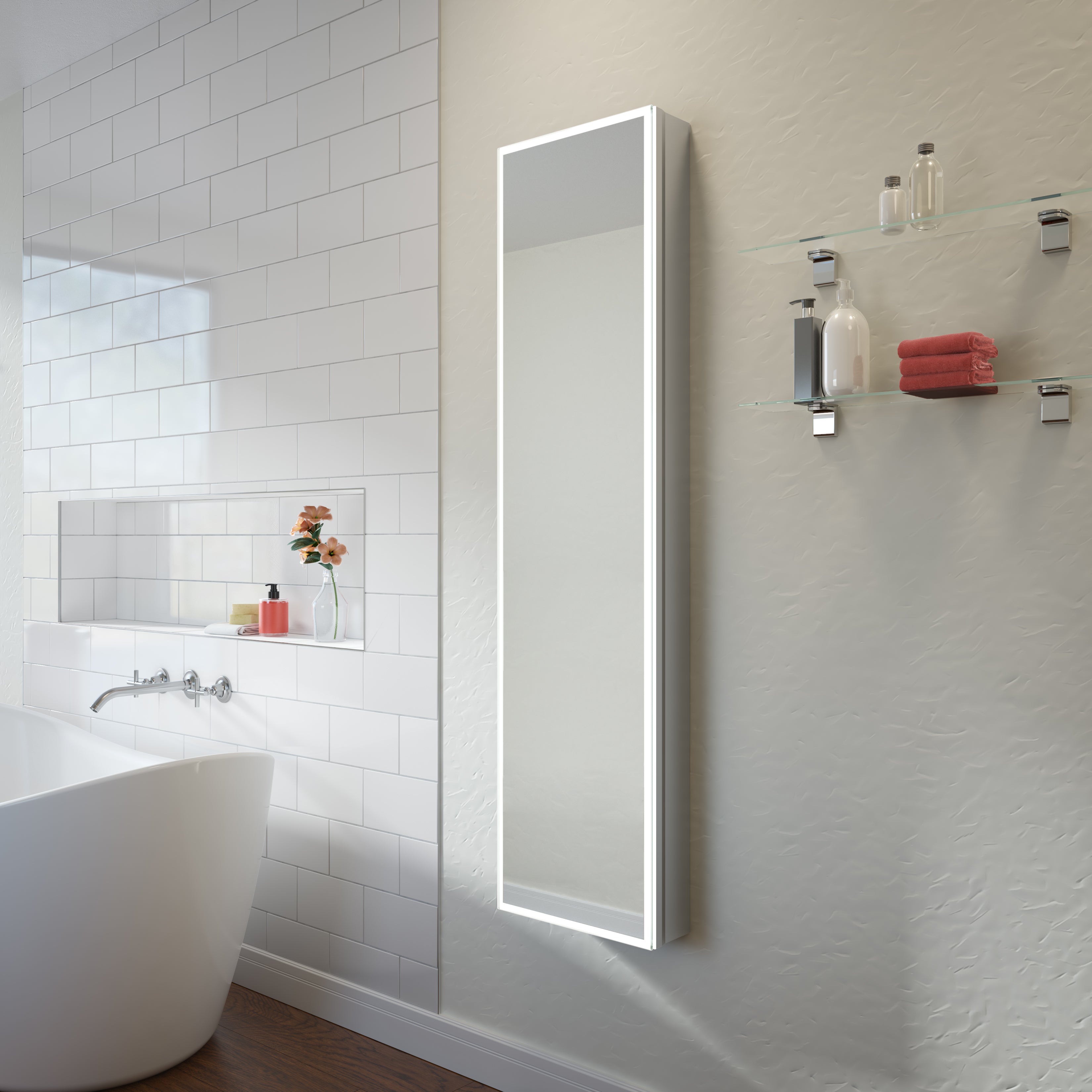 Halo Tall View - Lighted Mirror Cabinet