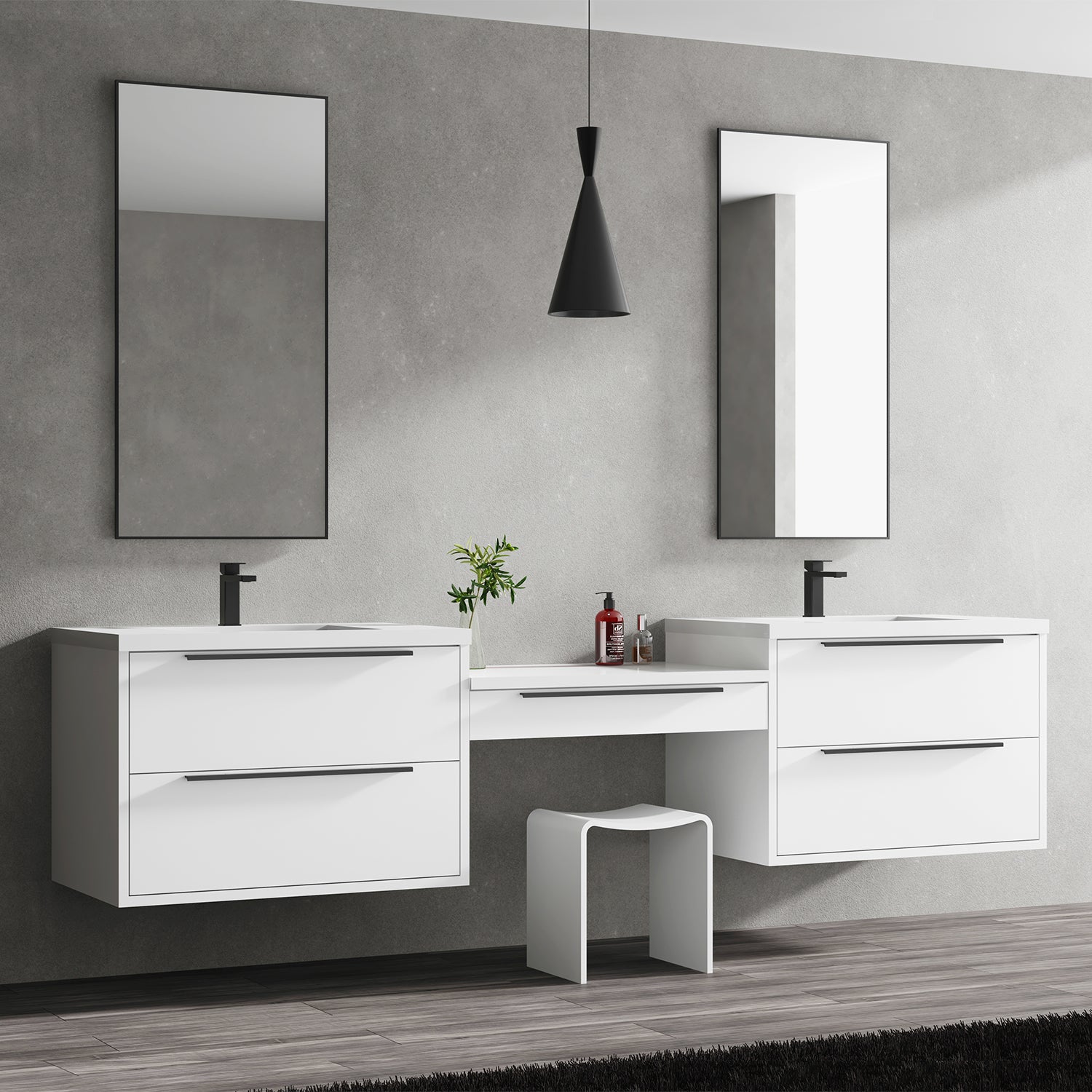 Parker Double Modular Vanity - Integrated Infinity Top