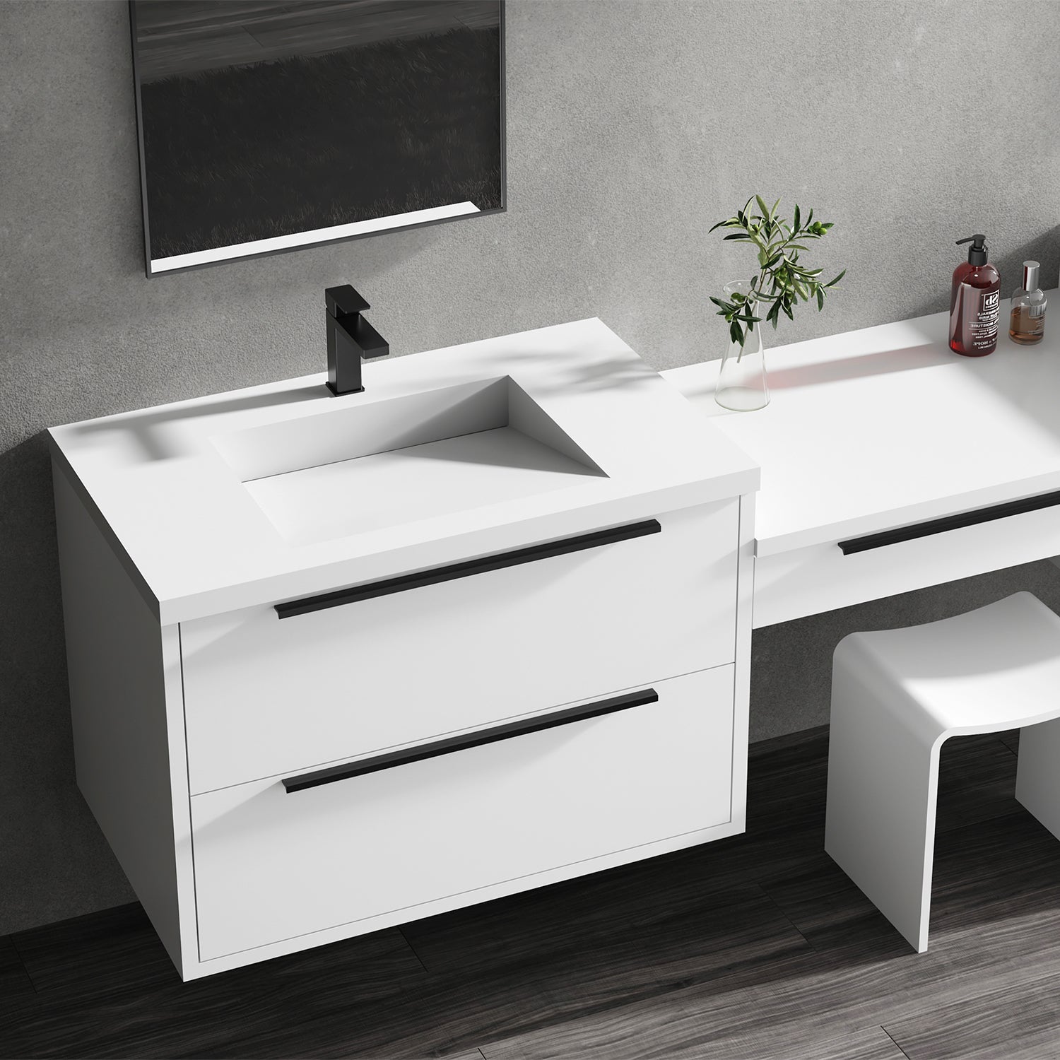 Parker Double Modular Vanity - Integrated Infinity Top