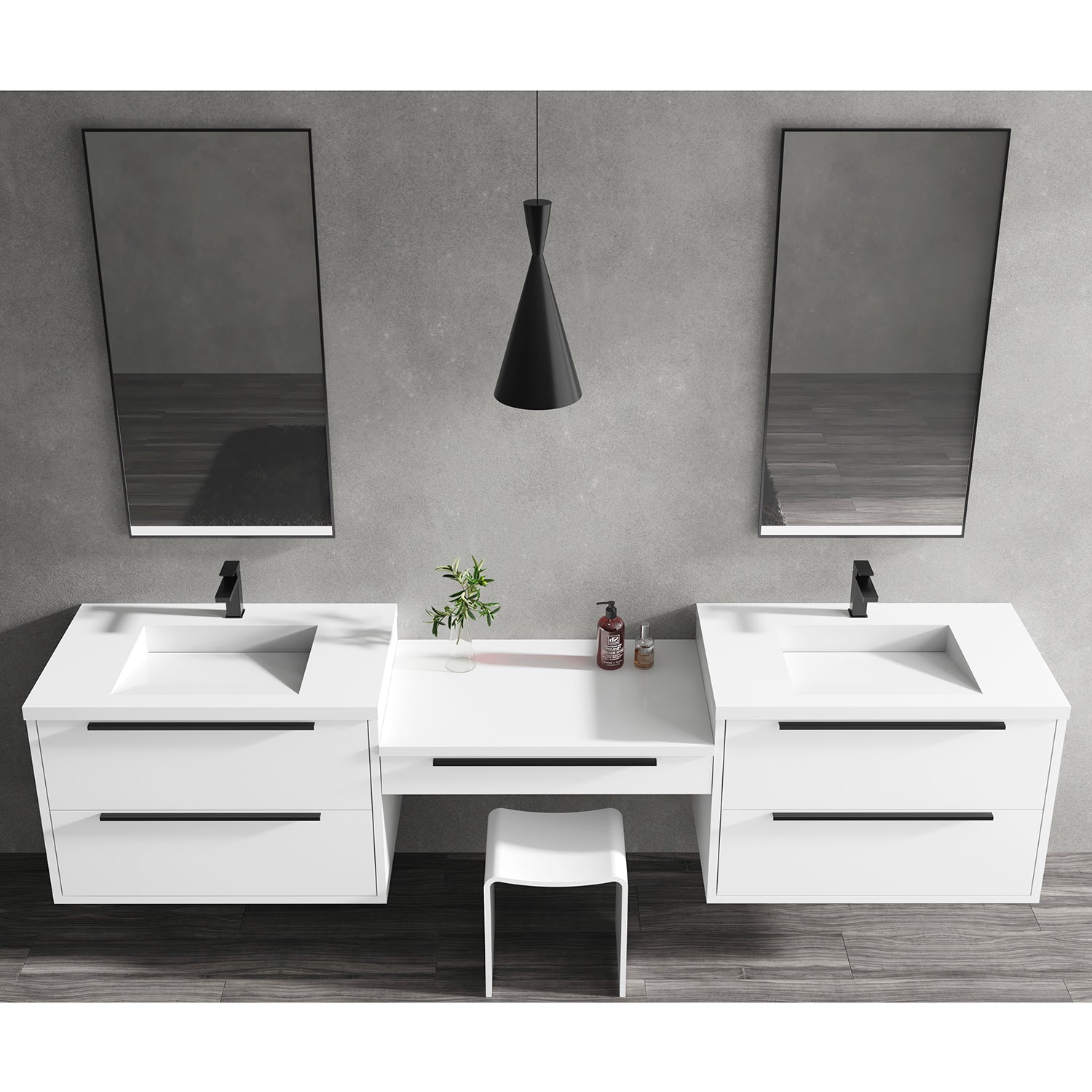Parker Double Modular Vanity - Integrated Infinity Top