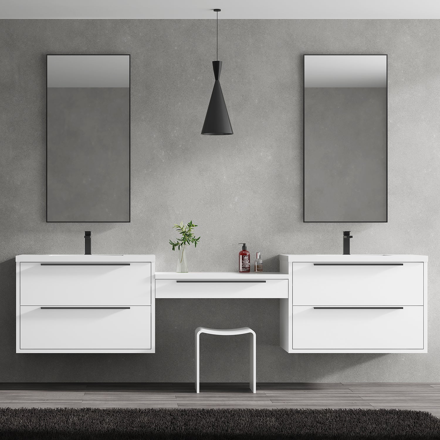 Parker Double Modular Vanity - Integrated Infinity Top