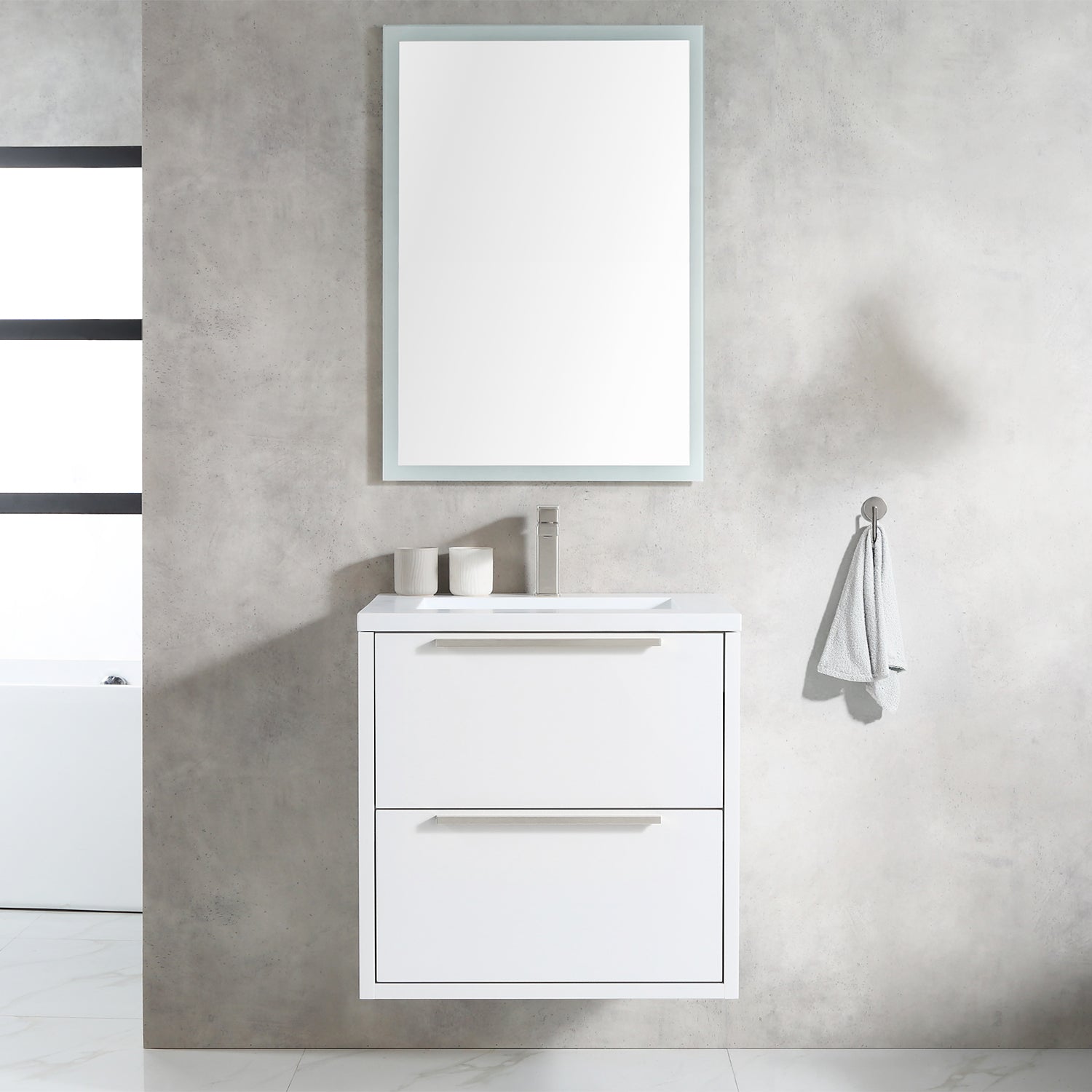 Vanity Parker 25 - Integrated Solid Surface - Rectangular