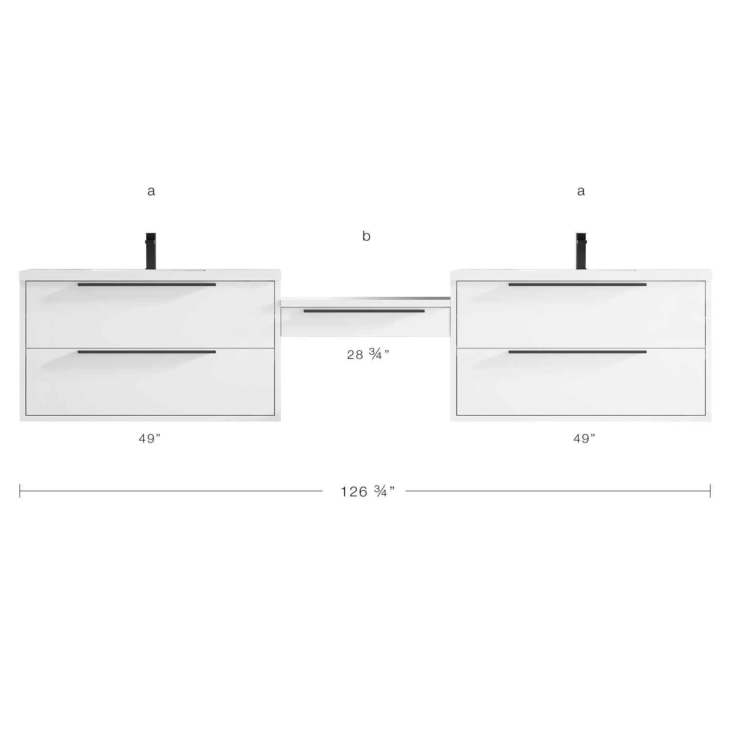Parker Double Modular Vanity - Integrated Infinity Top