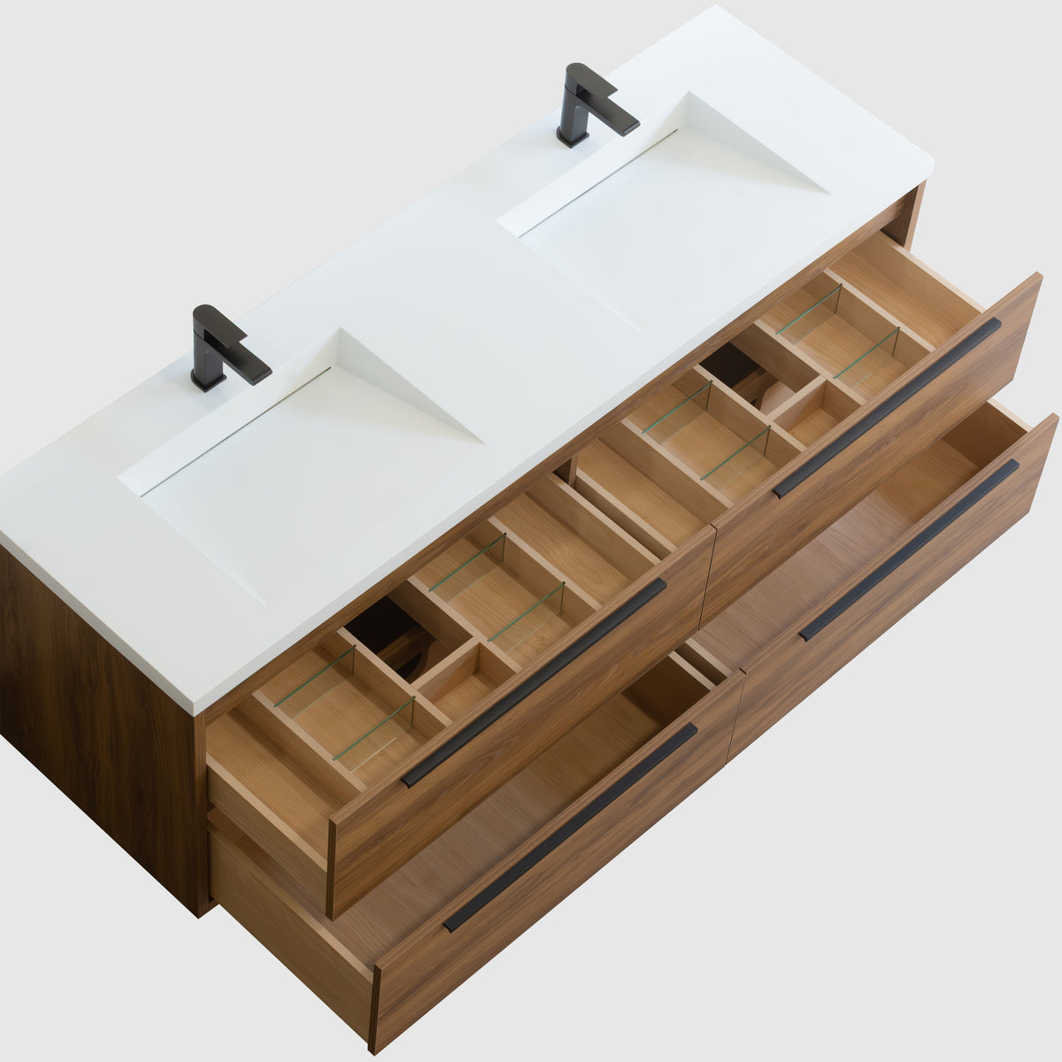 Parker 72" Double Vanity - Integrated Infinity Top