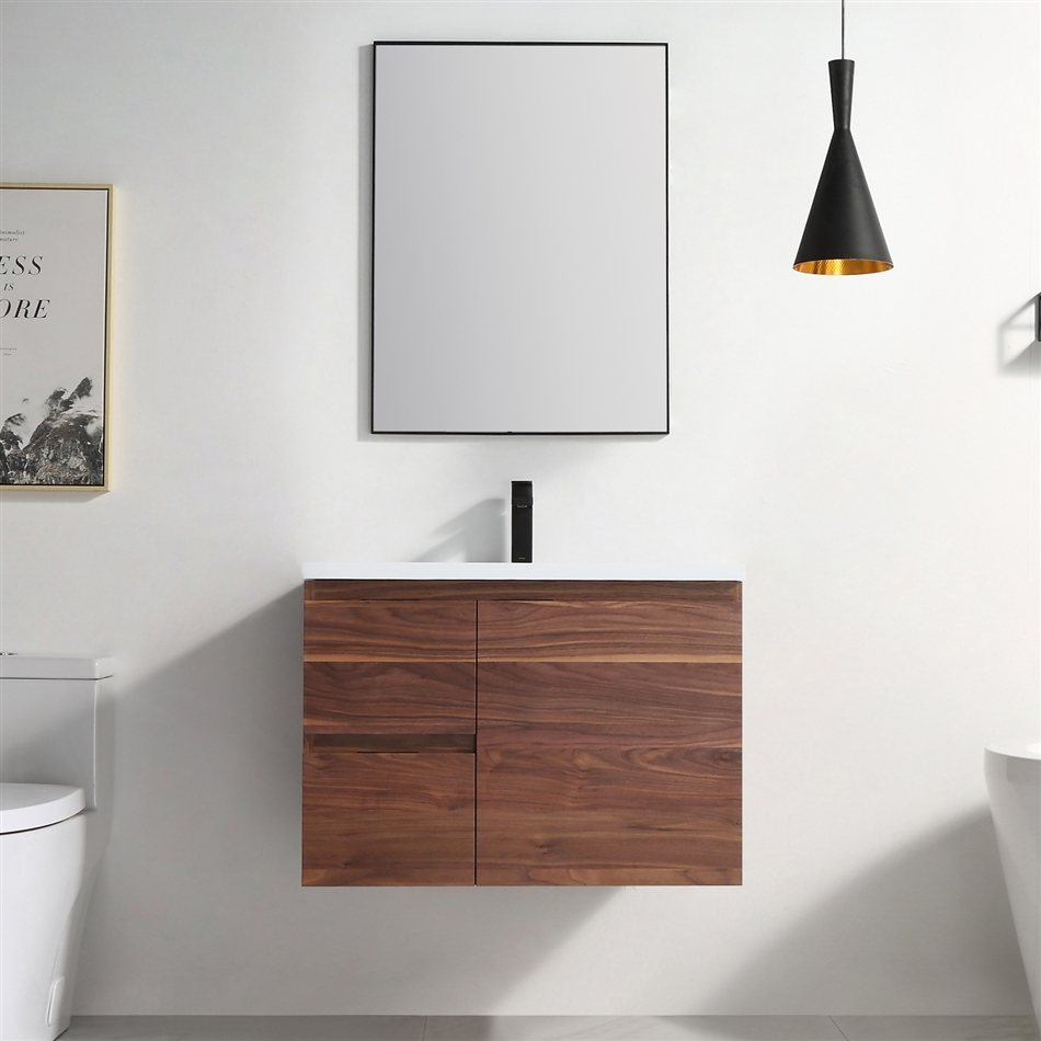 Inolav Logan 31'' Vanity Solid Surface Top | Floating Bathroom Vanity