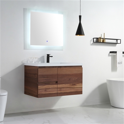 Inolav Logan 37'' Vanity Solid Surface Top | Floating Bathroom Vanity