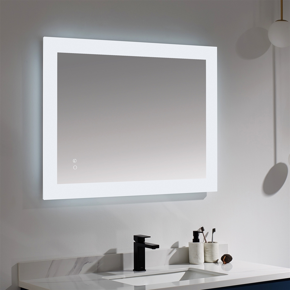 Blå sofistikeret kamp Hotel Lighted Mirror - 3 Sizes